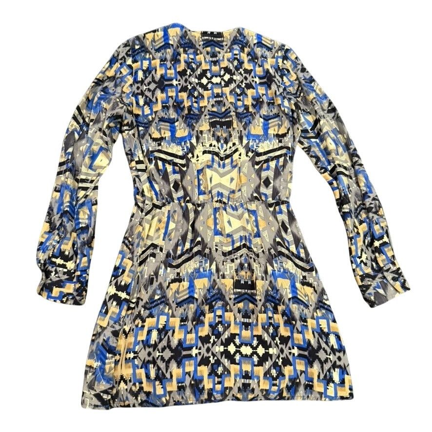 Parker Parker Geo Abstract Long Sleeve V-Neck Mini Dress, Size XS Size XS / US 0-2 / IT 36-38 - 4 Thumbnail