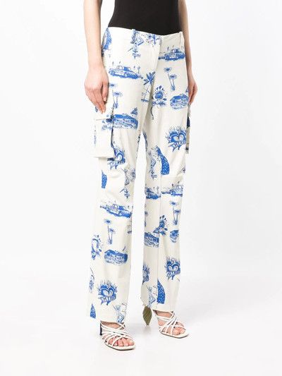 Miaou o1mle0425 Crybaby Raven Cargo Pant in White & Blue Size 30" / US 8 / IT 44 - 3 Thumbnail