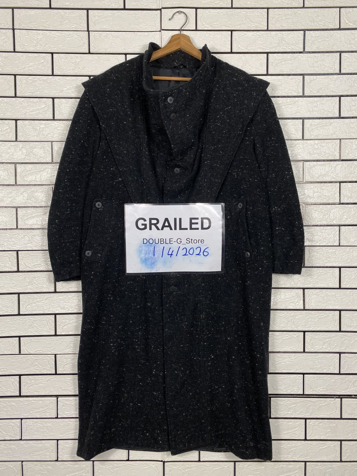Issey Miyake 📌Vintage Overcoat Wool Long Double Breast Time Is Over Size US M / EU 48-50 / 2 - 1 Thumbnail
