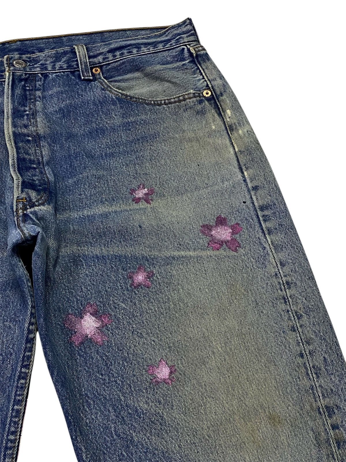 Levi's Vintage Levi’s 501 Custom Sukajan Distressed Denim Pants Size US 36 / EU 52 - 7 Thumbnail