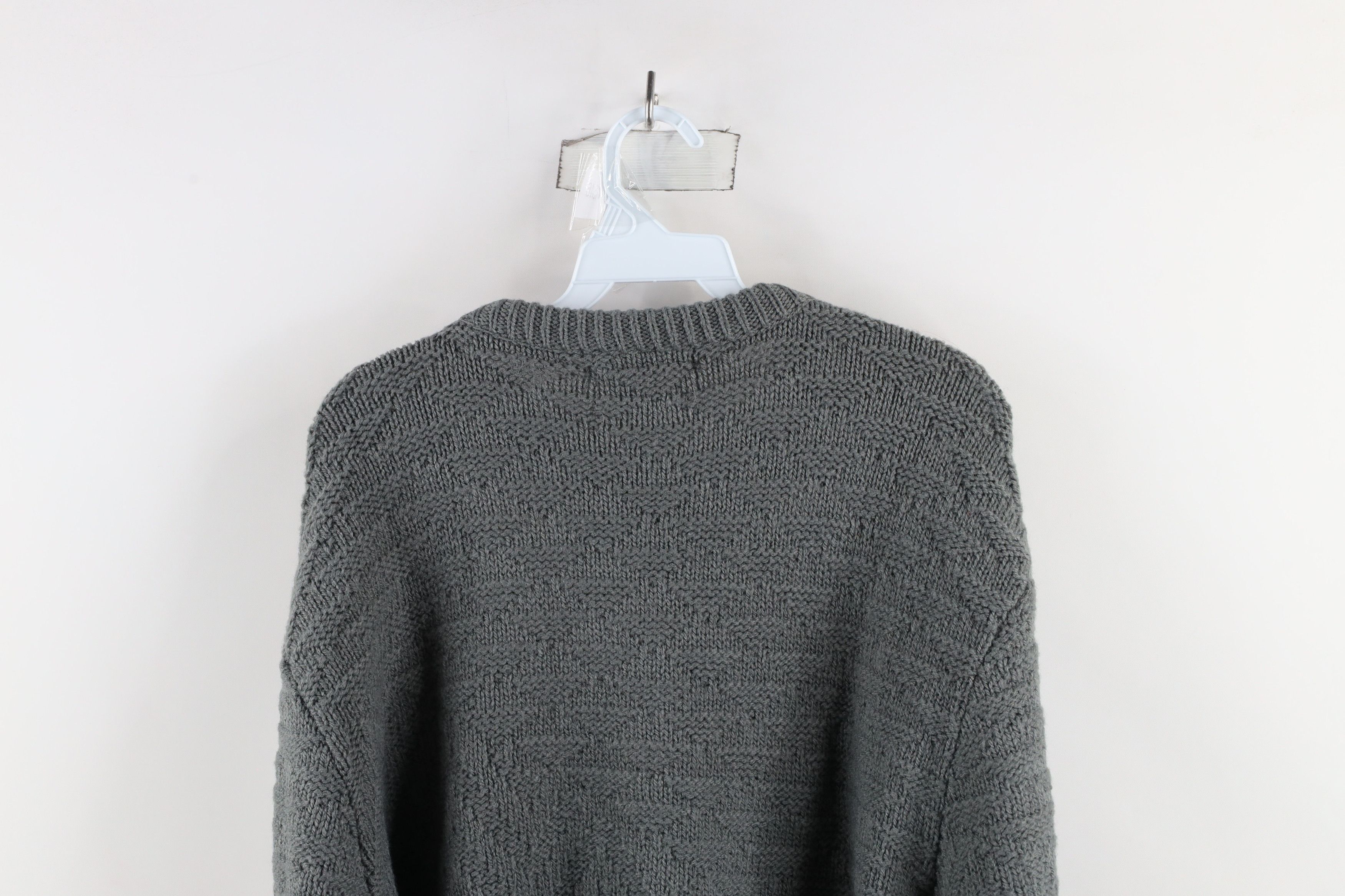 Vintage Vintage 90s Streetwear Chunky Knit Crewneck Sweater Gray USA Size US XL / EU 56 / 4 - 6 Thumbnail