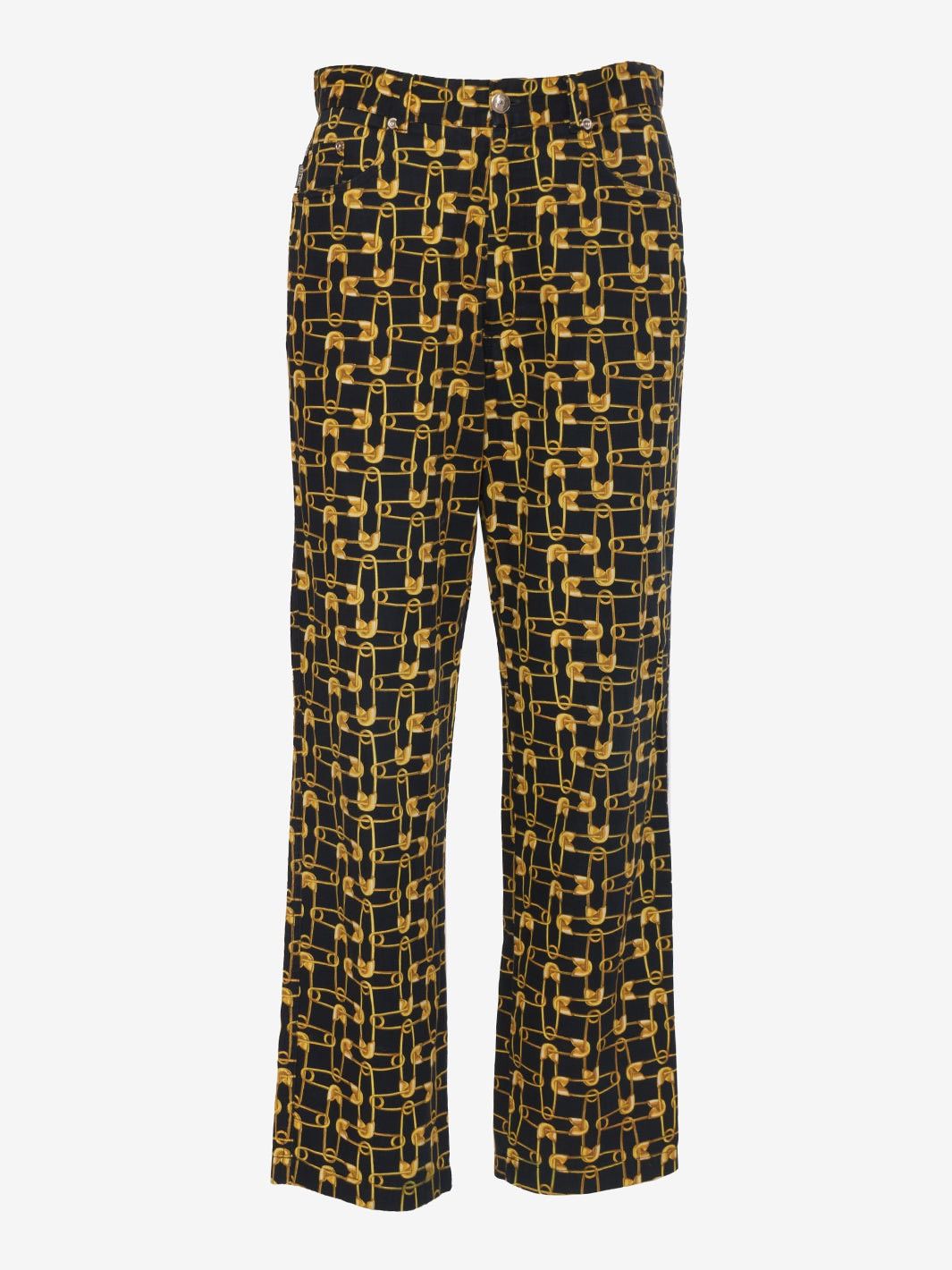 Moschino 1997 Runway Gold Clip Pants