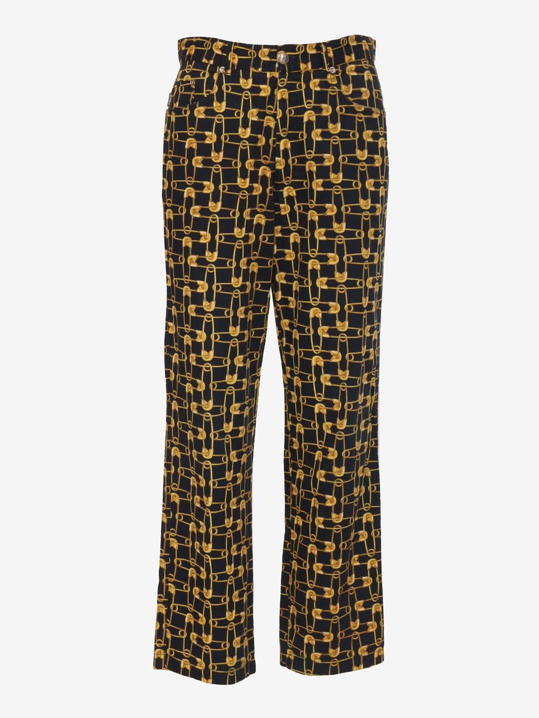 image of Moschino 1997 Runway Gold Clip Pants, Men's (Size 30)