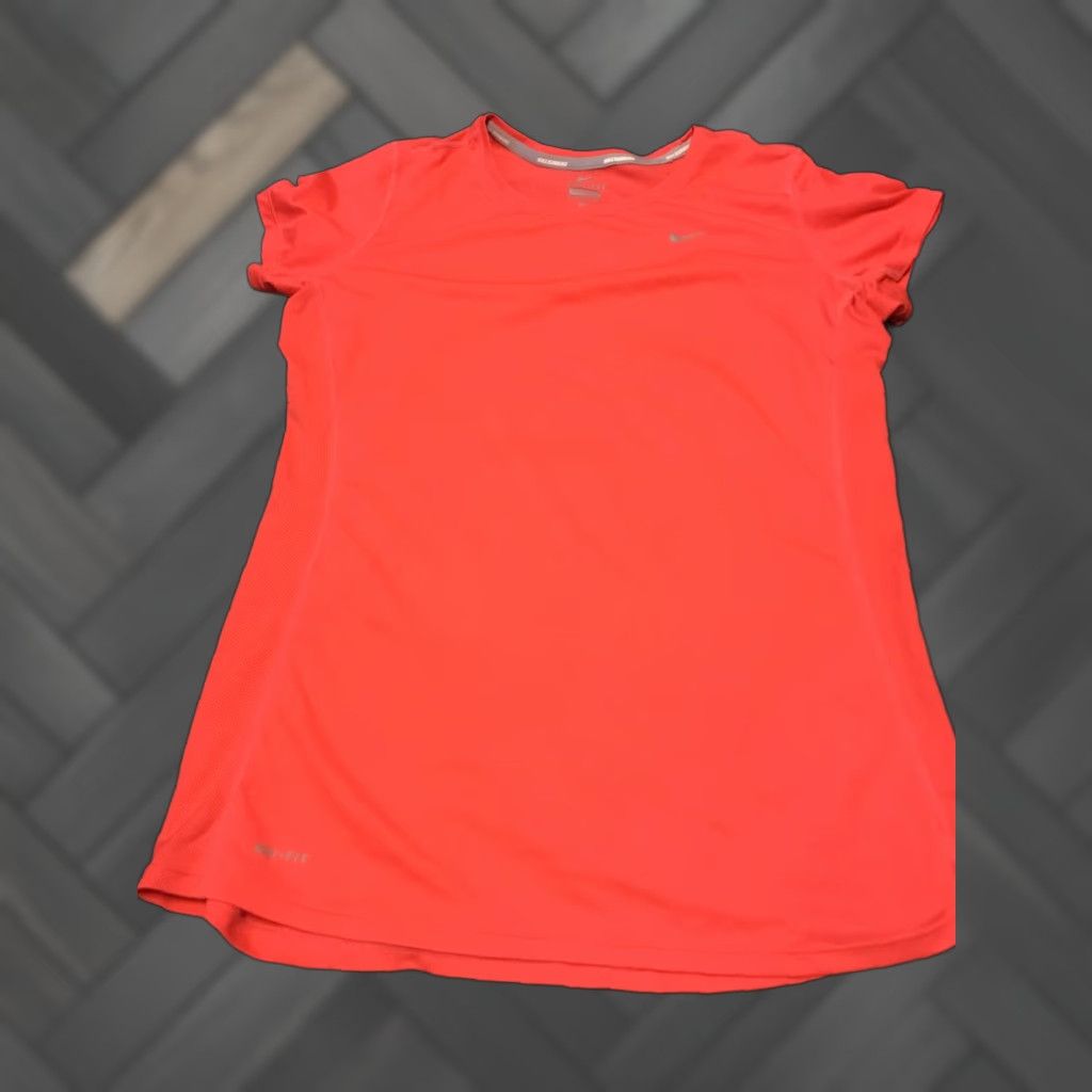 Nike Nike Dri-Fit Running Short Sleeve Shirt Women L Orange Basic Shirt Activewear 576901 Size L / US 10 / IT 46 - 1 Thumbnail
