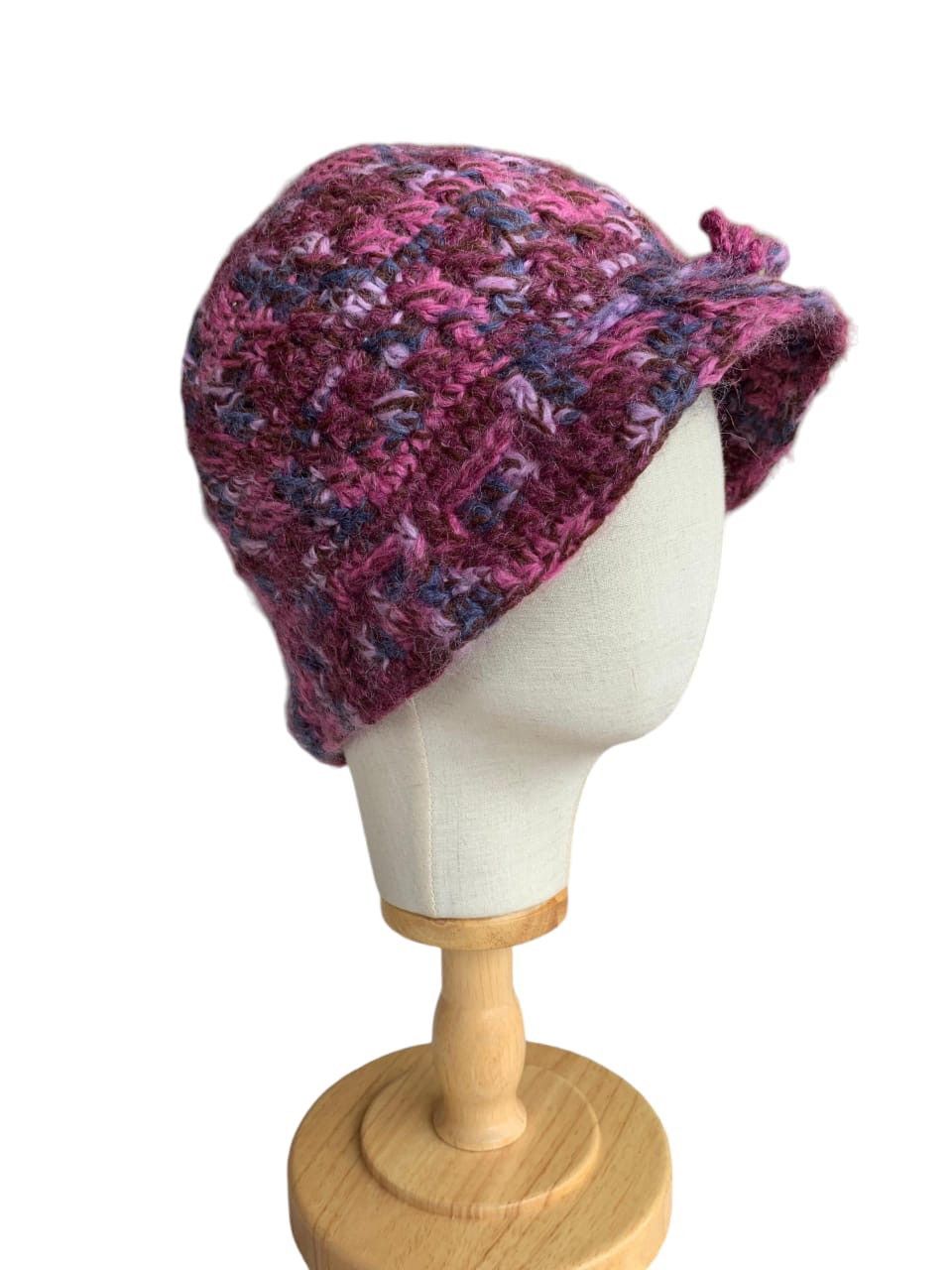 Japanese Brand × Kapital × Vintage HIPPIES Style 🌈 Fur Knitted Distressed Bucket Hat Size ONE SIZE - 1 Thumbnail