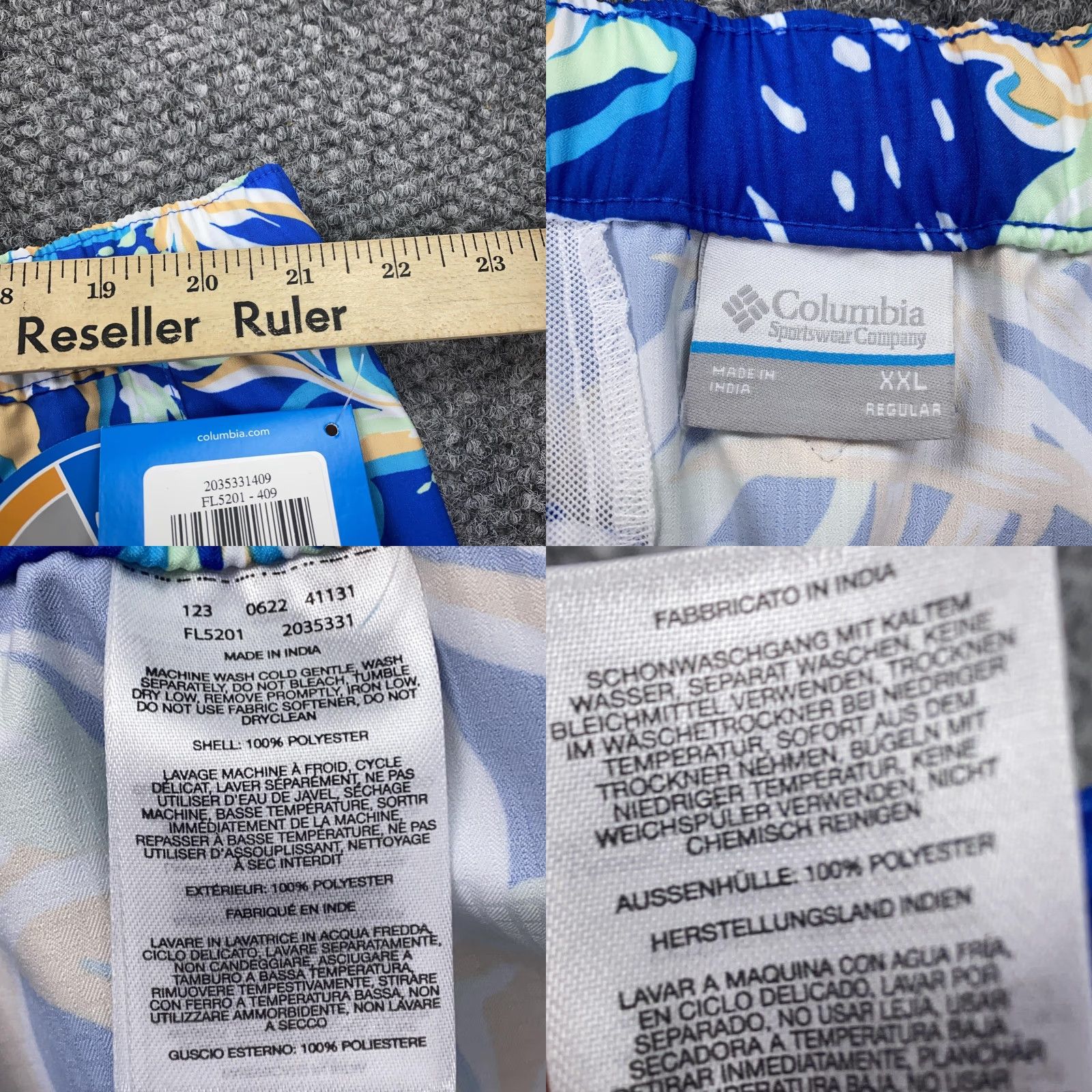 Vintage Columbia PFG Shorts Womens 2XL Tamiami Pull-On UPF 50 Omni-Shade FL5201-409 Size 40" / US 18 - 8 Thumbnail