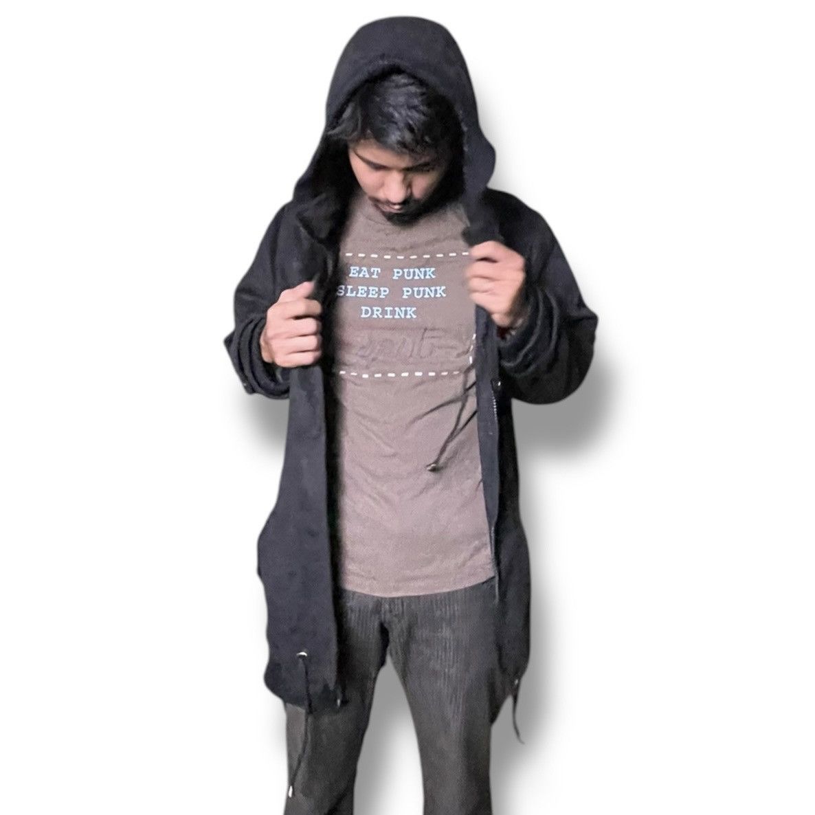 If Six Was Nine × Japanese Brand × Yasuyuki Ishii CRAZY ANGEL BUTTON UP ZIPPER PUNK GOTHIC WOOL HOODIE JACKET Size US XXL / EU 58 / 5 - 19 Thumbnail