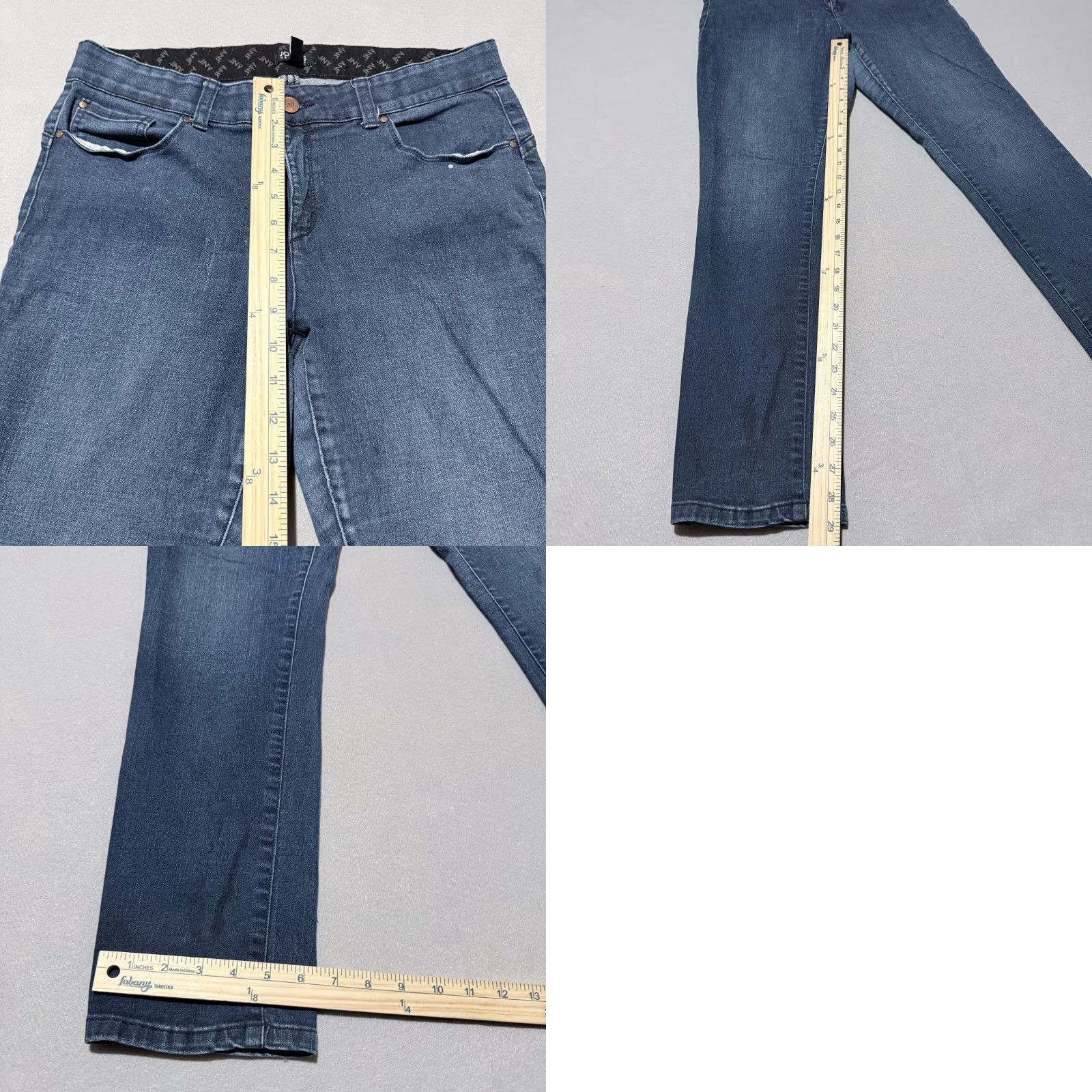 Jones New York Jones New York Stretch Denim Jeans Women Blue Dark-Wash Zip-Fly Straight-Leg 12 Size 34" / US 12 / IT 48 - 9 Thumbnail
