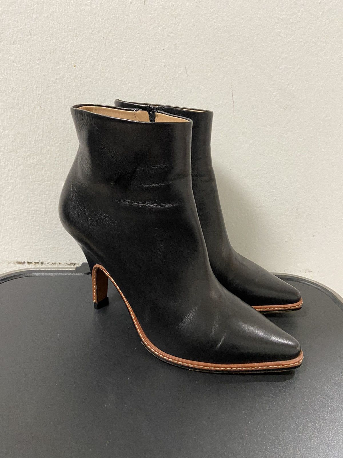 Designer × Maison Margiela Maison Martin Margiela Ankle Boot Black Leather Womens 37 Size US 7 / IT 37 - 3 Thumbnail