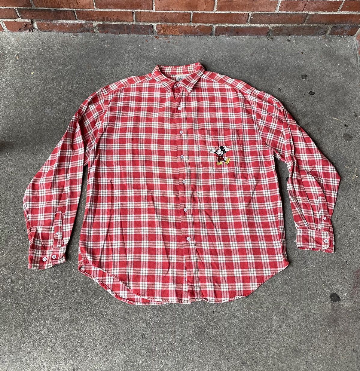 Disney Vintage 90s Disney Store Plaid Mickey Mouse Button Shirt Size US XL / EU 56 / 4 - 1 Thumbnail
