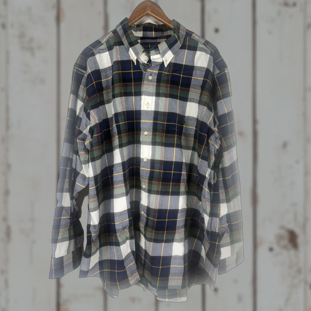 Ralph Lauren Ralph Lauren Button-Up Shirt Men 2XB Multicolor Plaid Fleece Cotton Polyester Long Sleeve Size US XXL / EU 58 / 5 - 1 Thumbnail