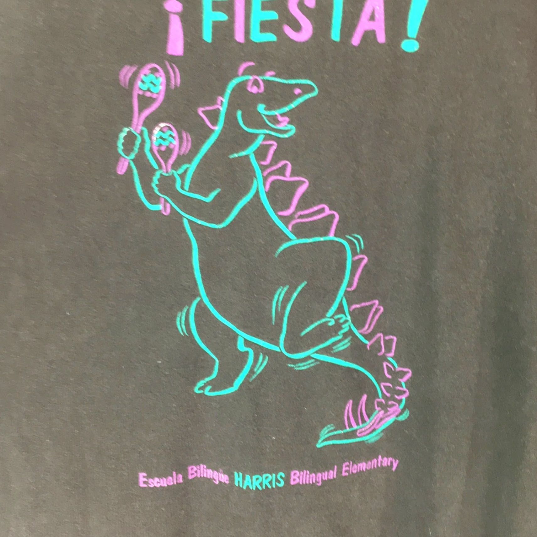 Gildan Gildan Mens Fiesta Bilingual Harris Elementary Graphic Black T Shirt Size Large Size US L / EU 52-54 / 3 - 3 Thumbnail