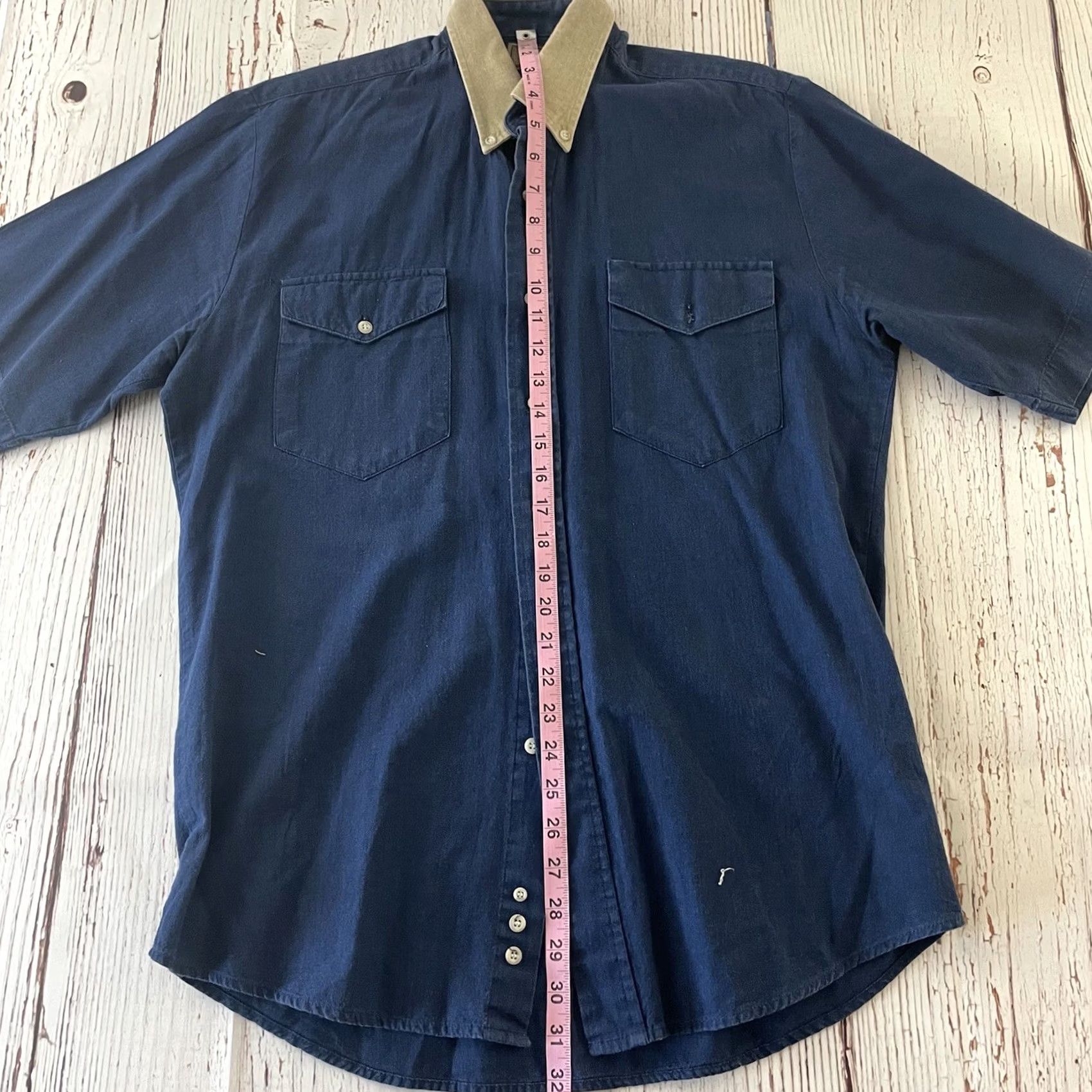 Roper Vintage Roper Short Sleeve Button Front Shirt Mens Medium Blue Khaki Collar Size US M / EU 48-50 / 2 - 4 Thumbnail