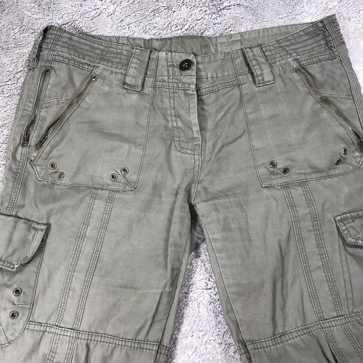 Vintage Vintage 90s Baggy Cargo Pants Distressed Parachute Grunge 29 Size 29" - 4 Thumbnail