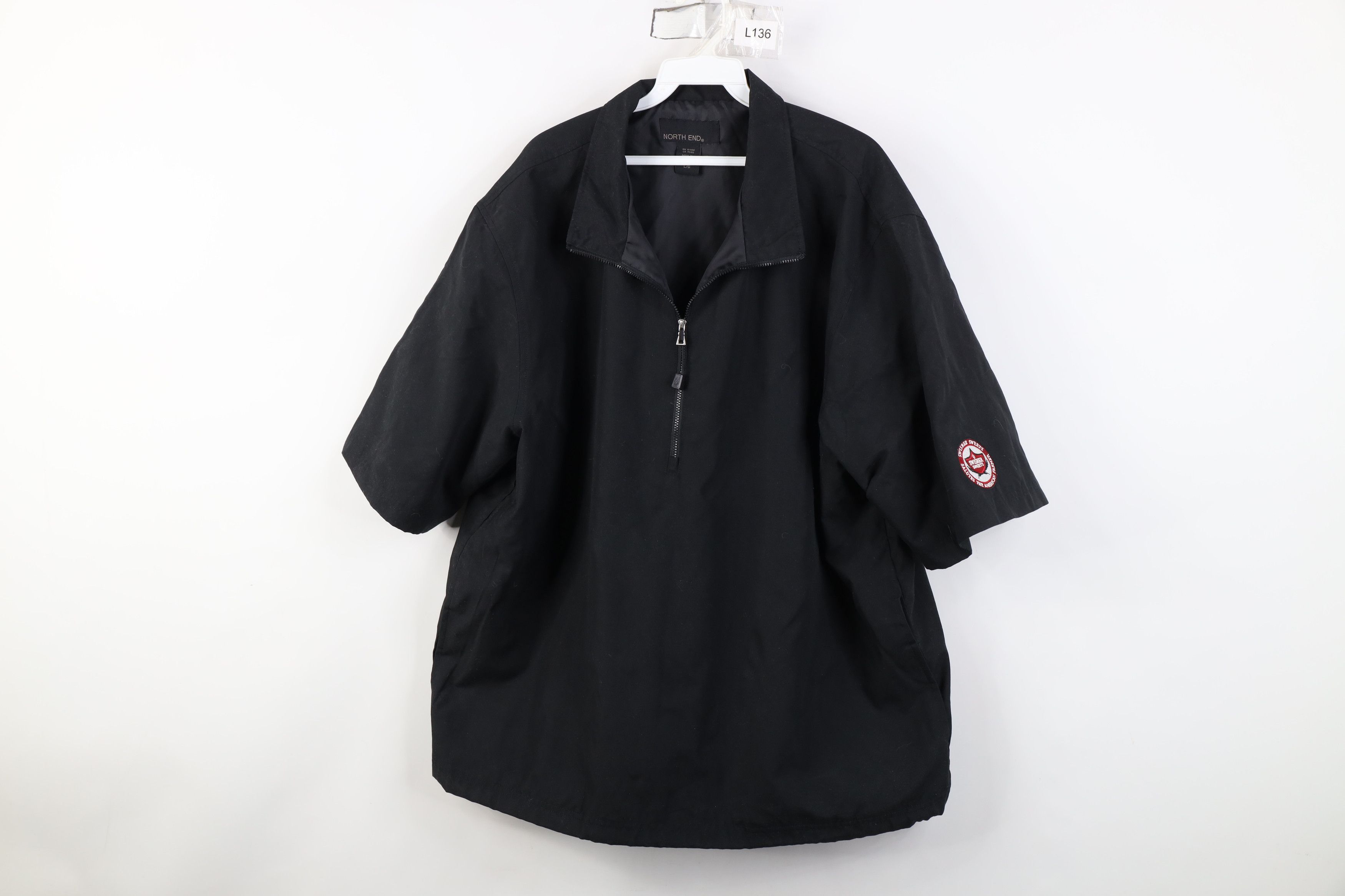 Vintage Sweets Short Sleeve Half Zip Rain Jacket Coat Black