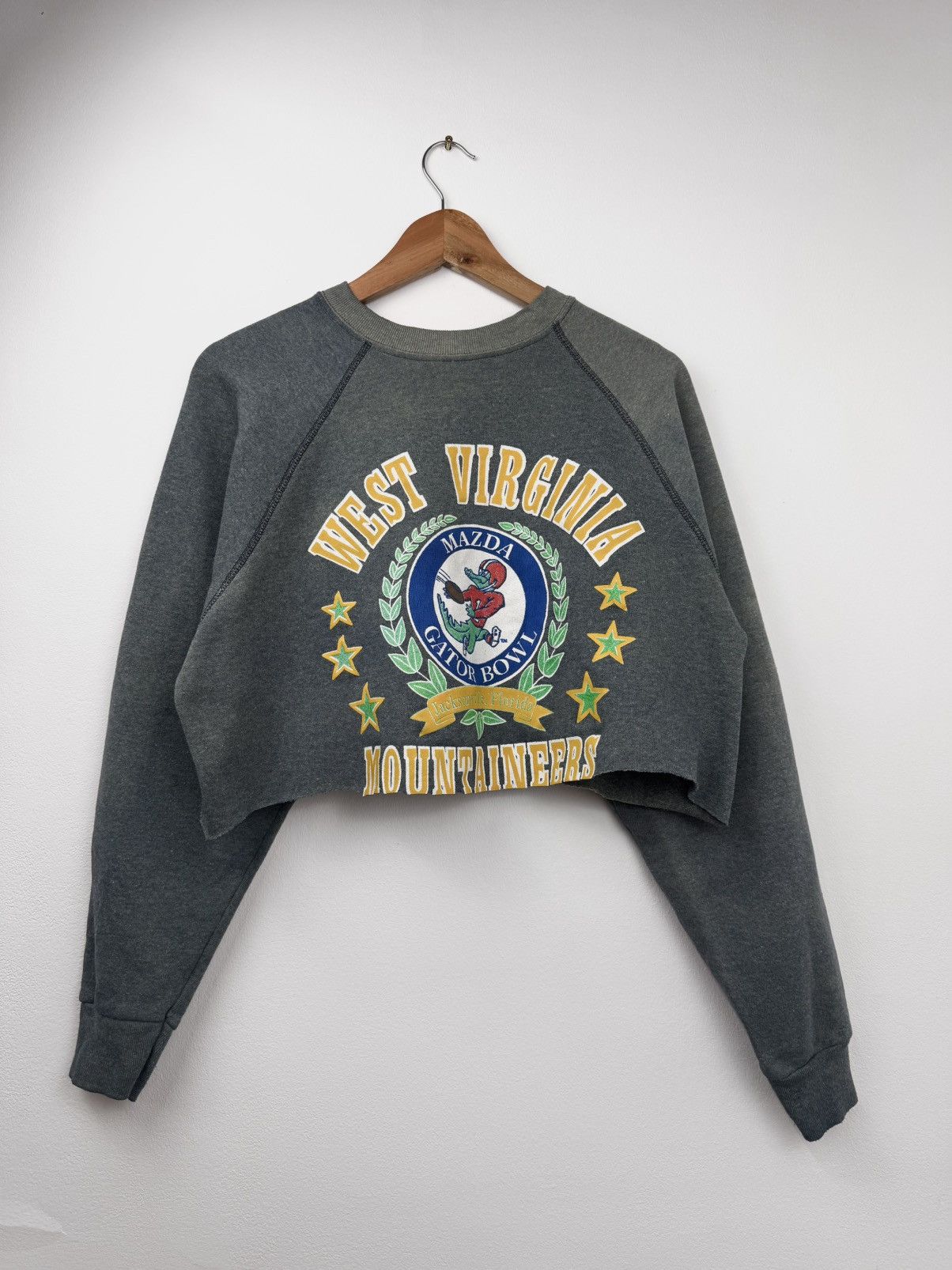 Tultex Tultex Vintage Women Cotton Cropped Sweatshirt Green Size L / US 10 / IT 46 - 1 Thumbnail