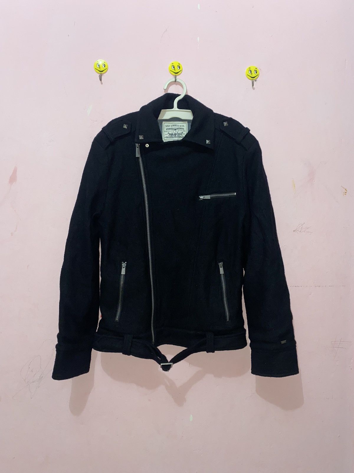 Levi's Levi strauss & co double colar black coat/rider wool jacket Size US L / EU 52-54 / 3 - 2 Thumbnail