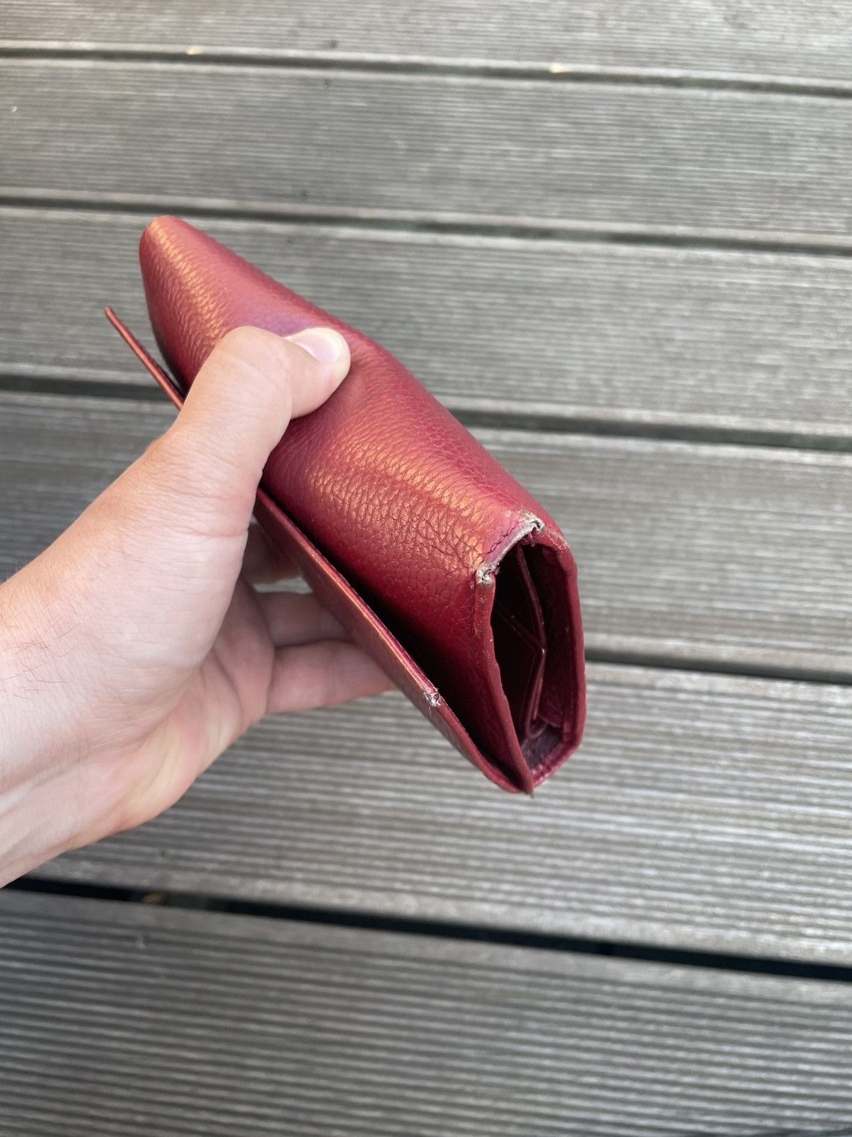 Cartier Vintage Cartier purse tri-fold wallet wine red Size ONE SIZE - 9 Thumbnail