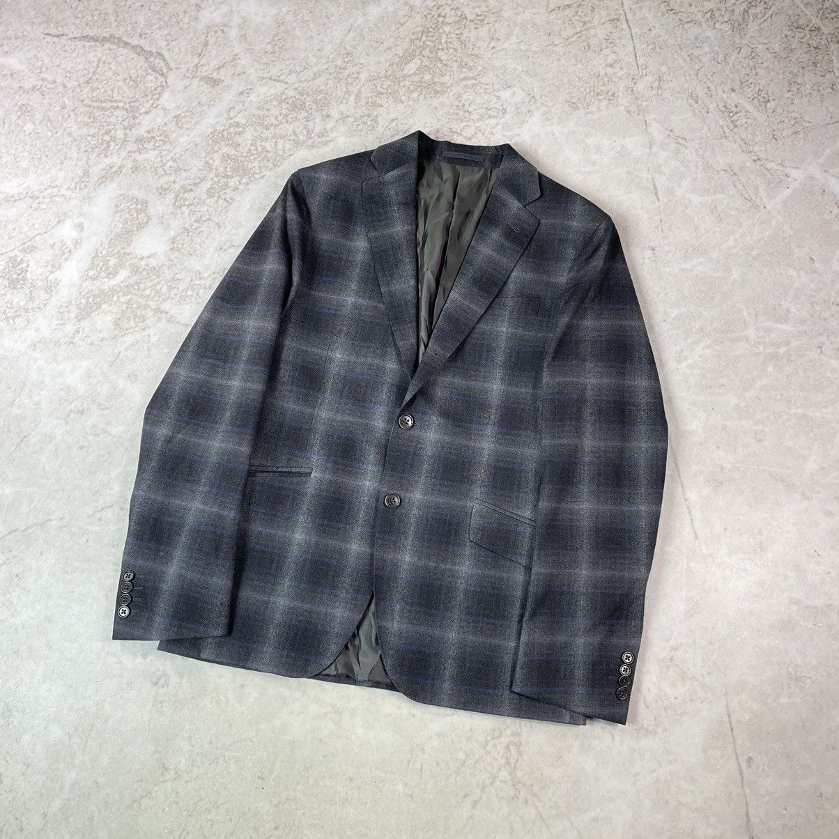Armani Collezioni × Giorgio Armani Armani Collezioni Check Three Button Blazer Jacket Size 50R - 2 Thumbnail