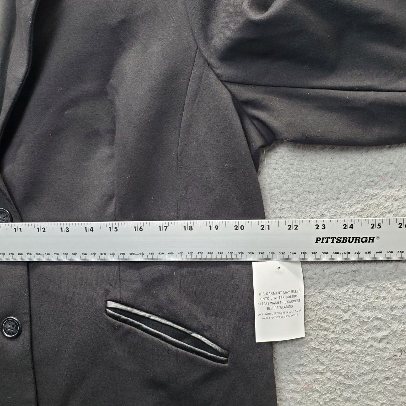 Vintage DG2 by Diane Gilman Blazer Womens 1X Black Faux Leather Trim Pockets Notch Lapel Blazer Jacket Women 1X Black NWT Mens Womens Size XL / US 12-14 / IT 48-50 - 4 Thumbnail