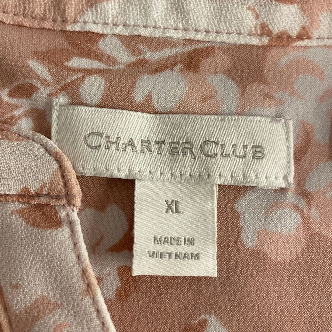 Other Romantic Blush Floral Blouse Charter Club Flowy Boho Top XL Size XL / US 12-14 / IT 48-50 - 3 Thumbnail