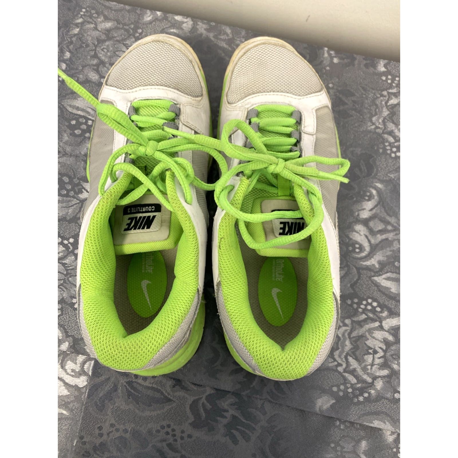 Nike NIKE Court Lite Women's Sneakers Low Top Lace-Up Athletic Shoes White/Green US Size 6.5 Size US 6.5 / IT 36.5 - 6 Thumbnail