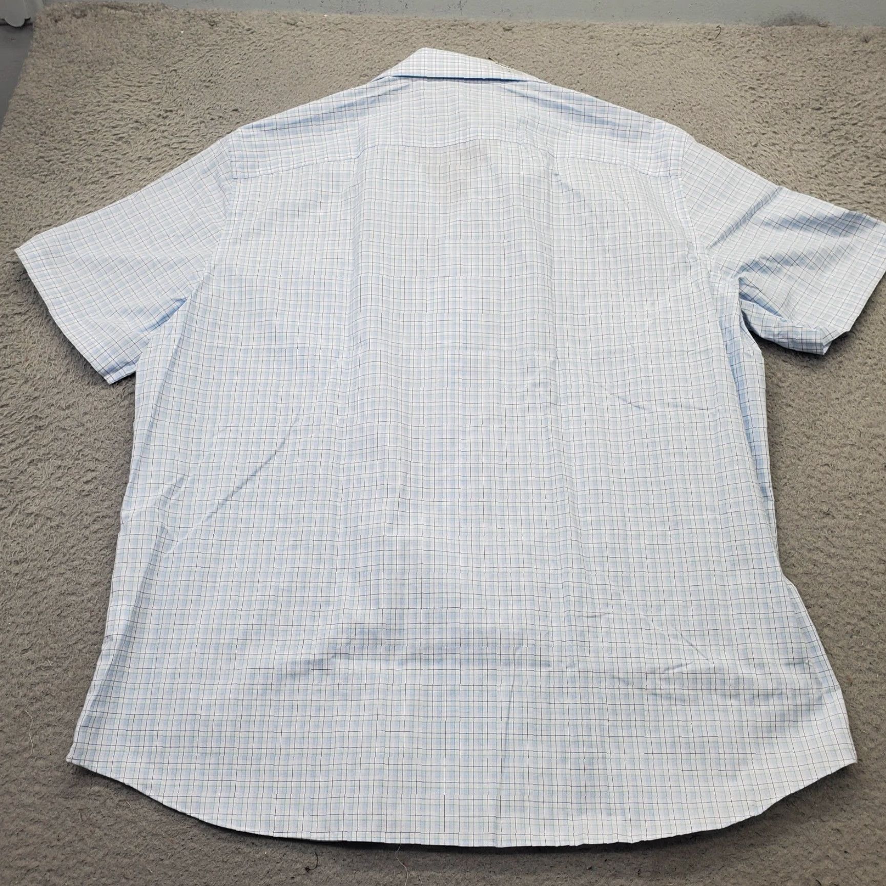 Van Heusen Van Heusen Dress Shirt Mens XL Blue Plaid Formal Regular Wrinkle-Free Button-Up Size 46R - 2 Thumbnail