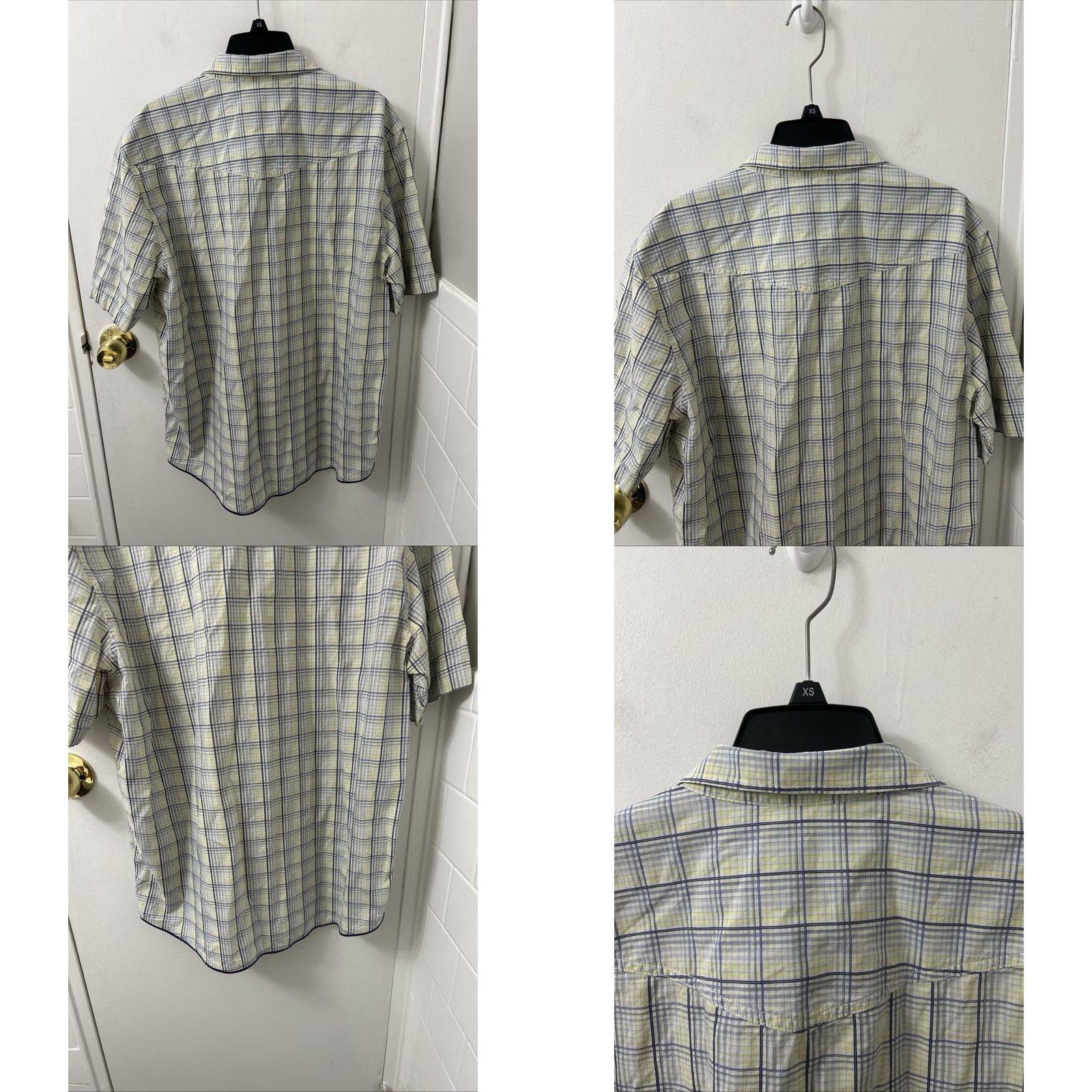 Tommy Bahama VINTAGE Tommy Bahama Button-Up Shirt Mens L Plaid Yellow Blue Island Zone Beach Short Sleeve Button-Down Pockets Casual Summer Spring Cotton Oxford Size US L / EU 52-54 / 3 - 8 Thumbnail