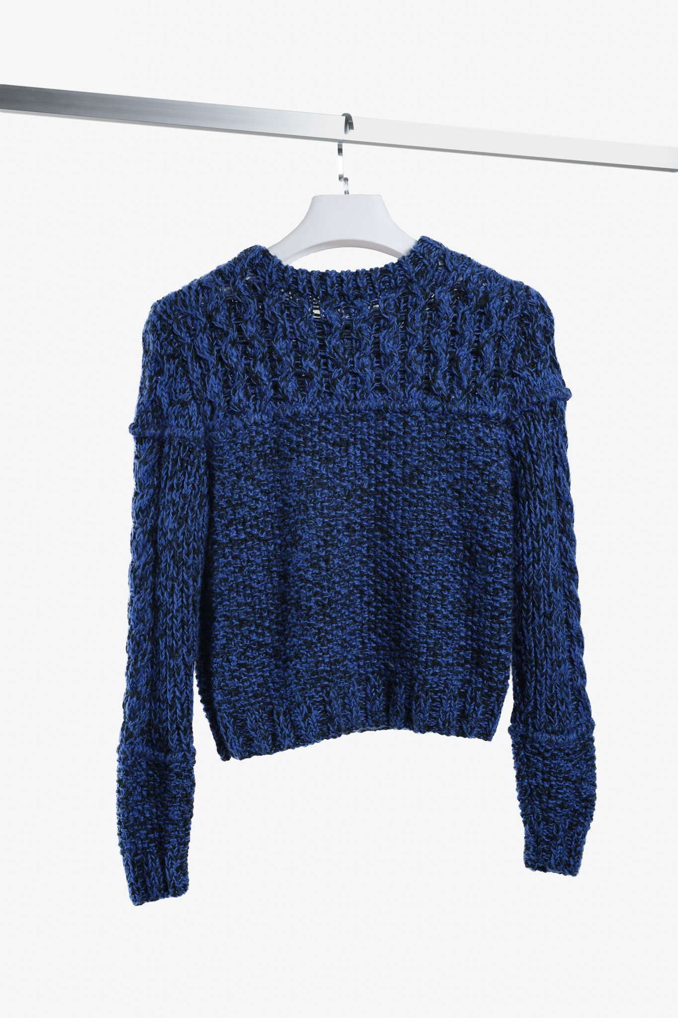 Carven Carven Chunky Cable Knit Black Blue Sweater Size S / US 4 / IT 40 - 2 Thumbnail