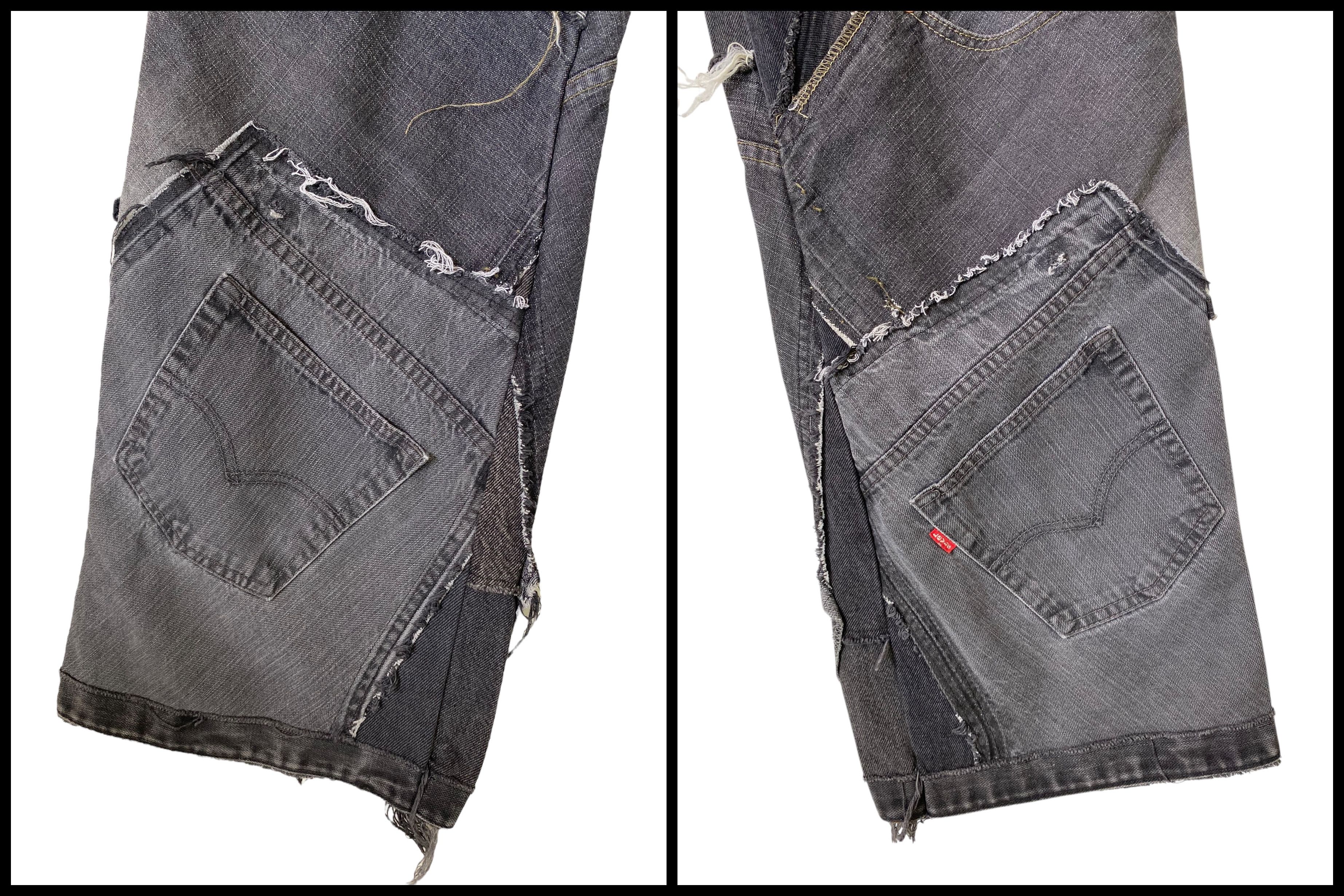 Levi's 2000s Levis 1 OF 1 crazy pocket custom patchwork jeans Size US 31 - 6 Thumbnail