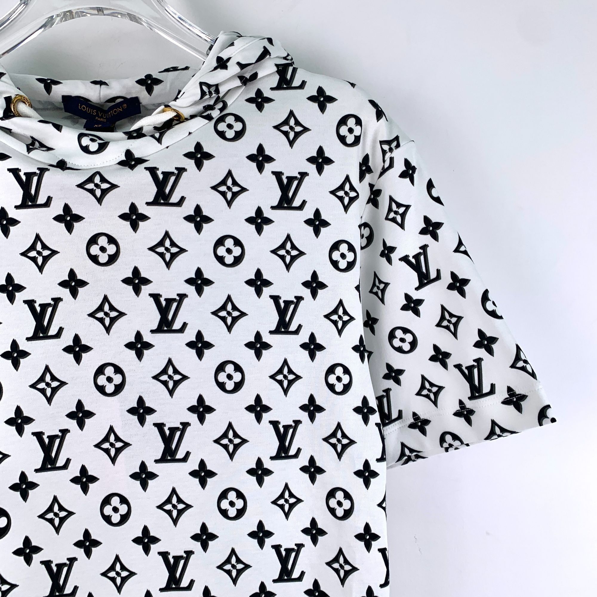 Louis Vuitton Louis Vuitton XS White Cotton Hooded Short-Sleeve T-Shirt Wi Size XS / US 0-2 / IT 36-38 - 7 Thumbnail