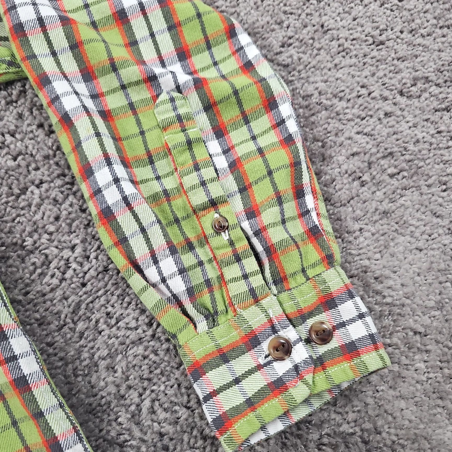 The North Face The North Face Shirt Mens L Green Plaid Flannel Button-Up Outdoors Pockets A65K Size US L / EU 52-54 / 3 - 3 Thumbnail