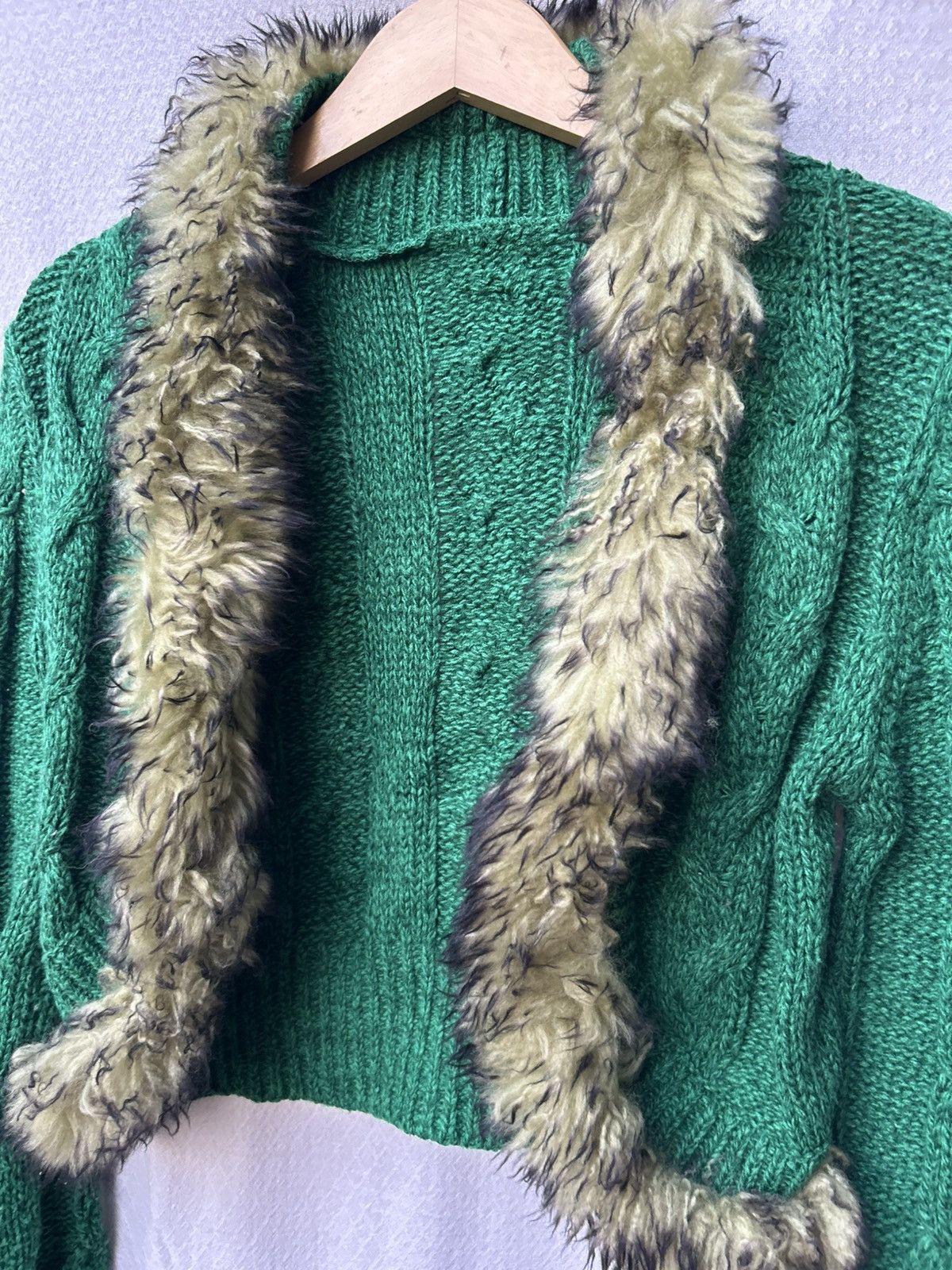 Japanese Brand Fur Fuzzy Mohair Cardigan Knitted Avantgarde Styled Size US S / EU 44-46 / 1 - 4 Thumbnail