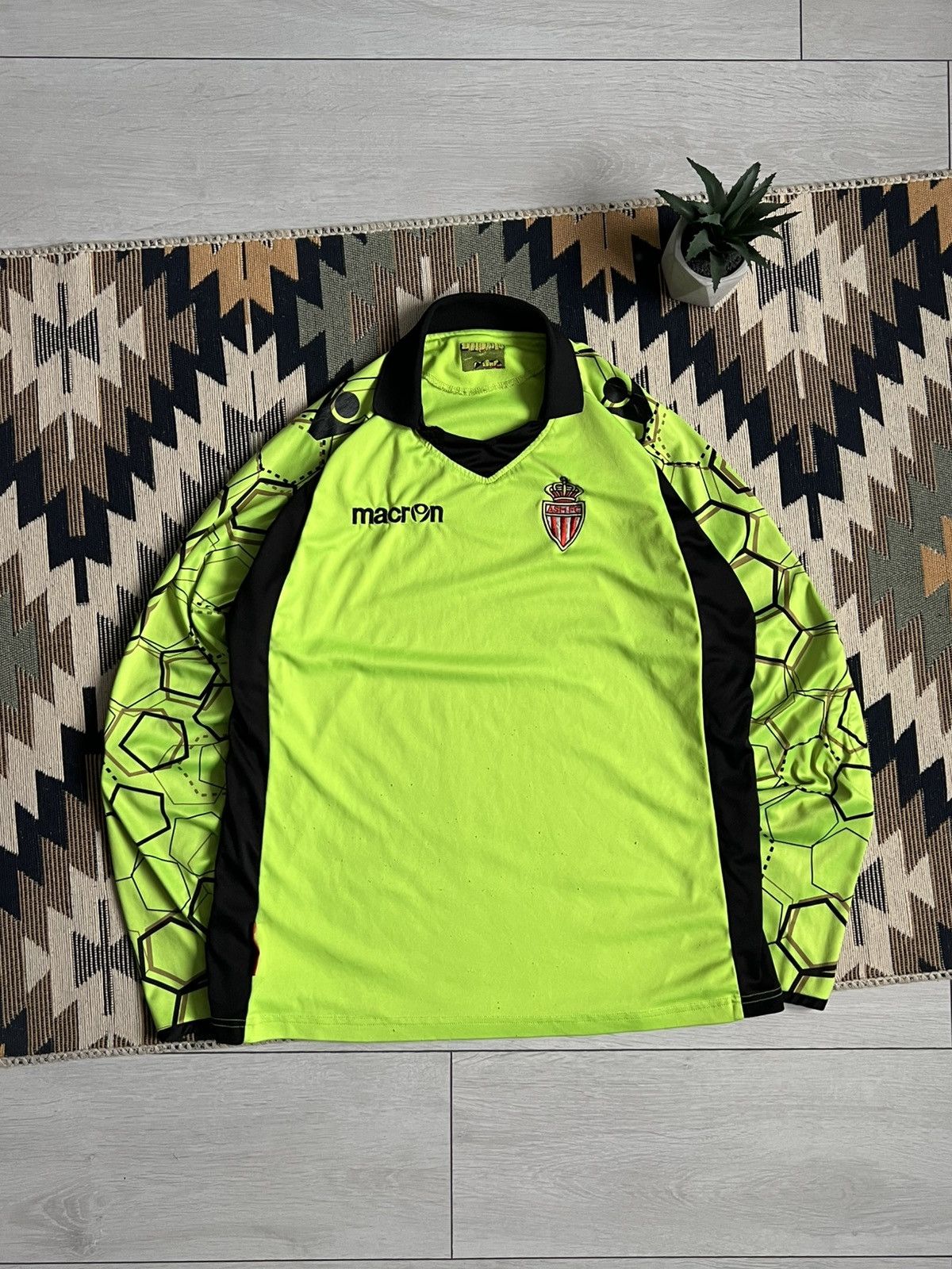 Macron Ac Monaco 2012-2013 GK Soccer Jersey Shirt Size US M / EU 48-50 / 2 - 1 Thumbnail