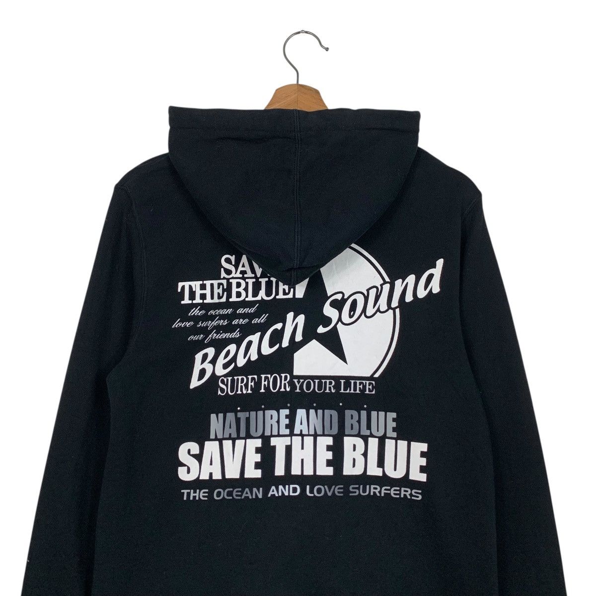 Japanese Brand BEACH SOUND Save The Blue Zipper Hoodies #3642-C166 Size M / US 6-8 / IT 42-44 - 2 Thumbnail