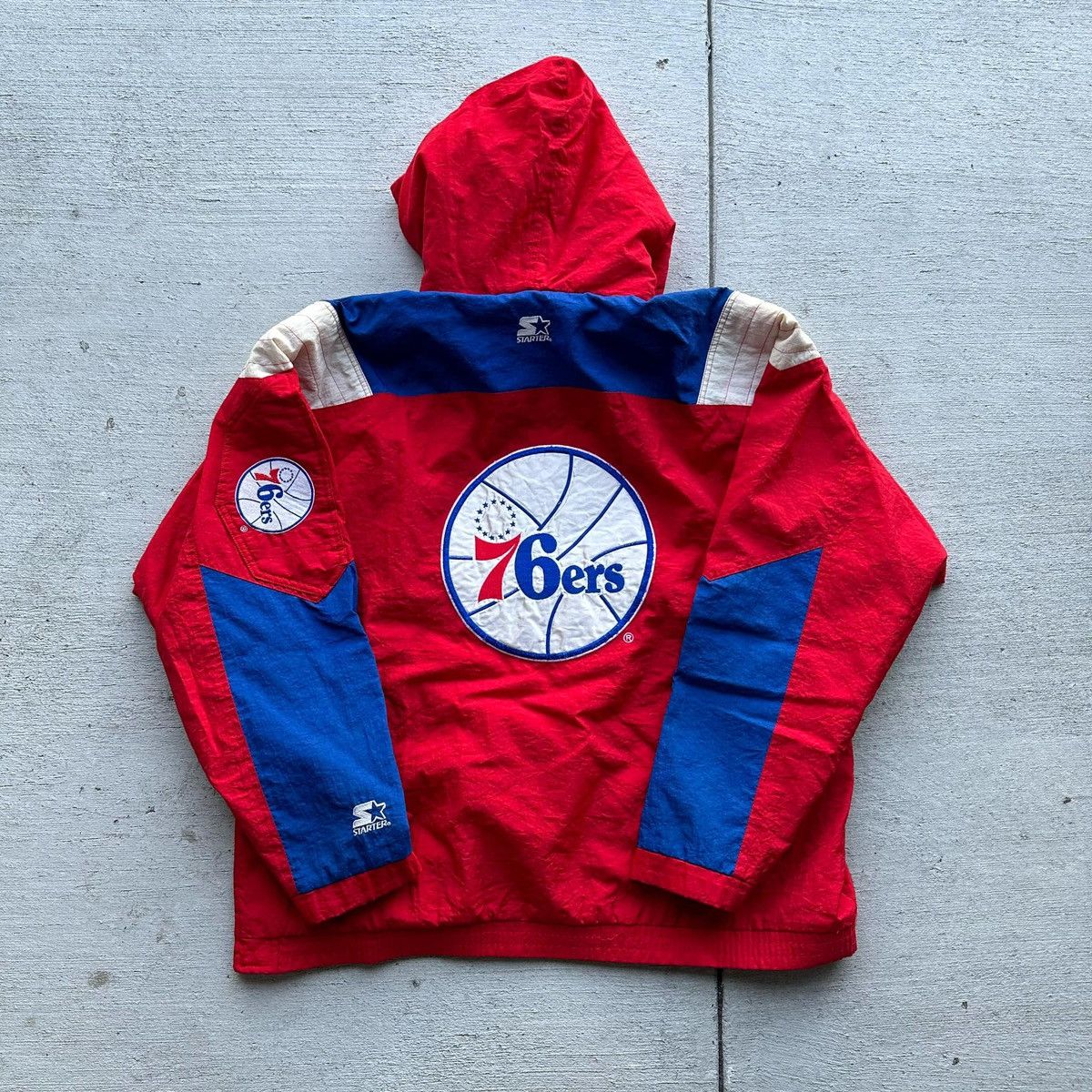 Starter Vintage 90s NBA Philadelphia 76ers Sixers Starter Pullover Size US XL / EU 56 / 4 - 2 Thumbnail