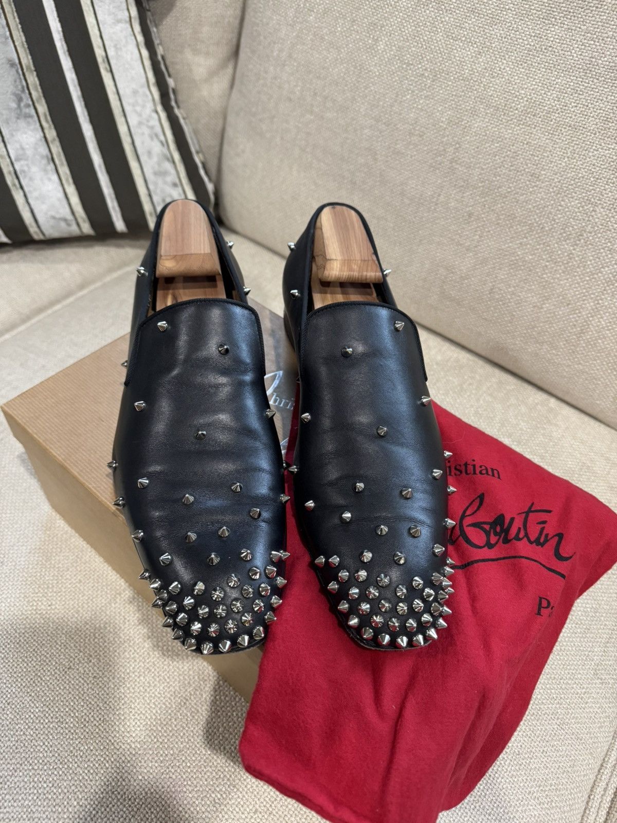 Christian Louboutin × Designer Christian Louboutin Degra Veau Velours Black Calfskin Size US 10 / EU 43 - 11 Thumbnail