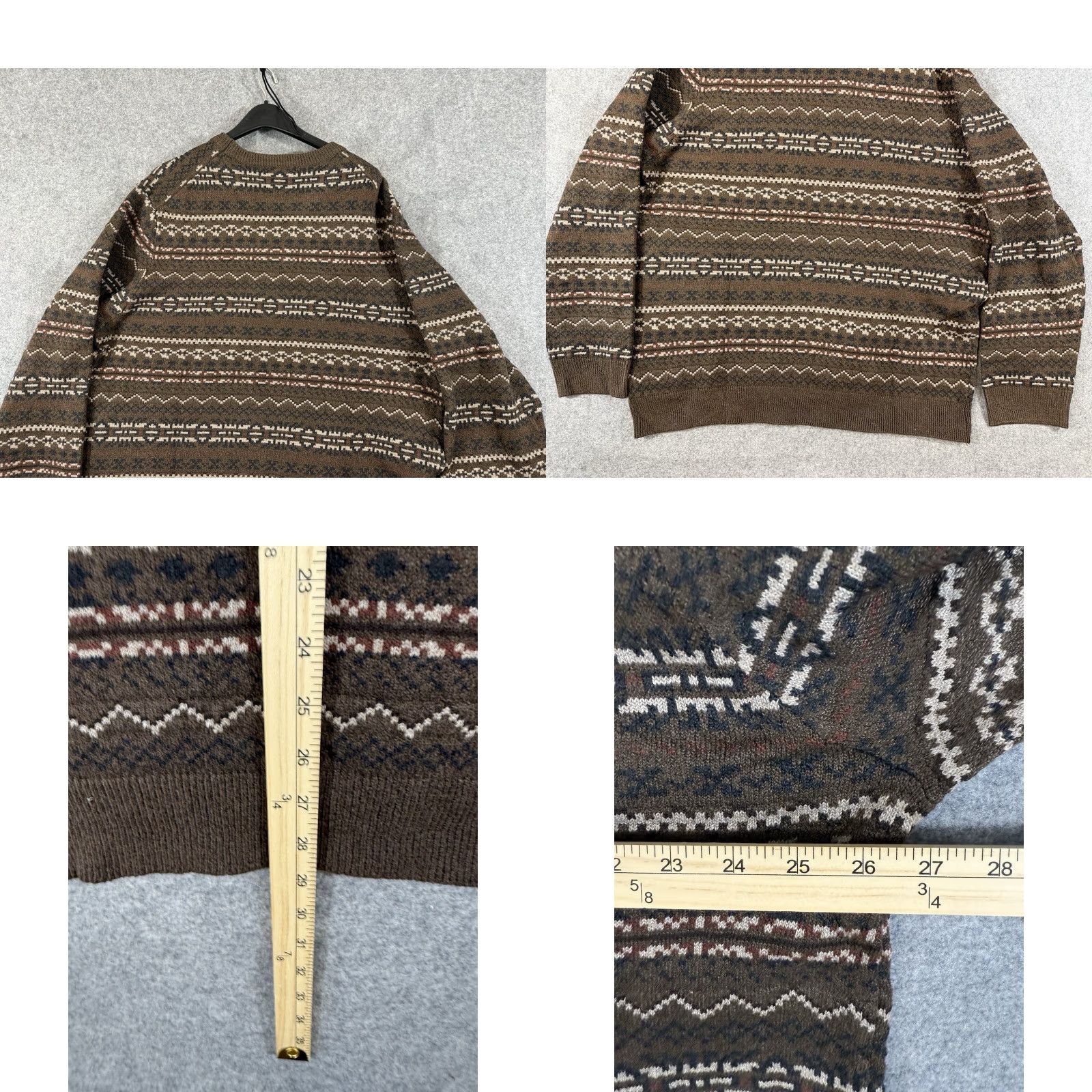 Lands' End Lands' End Fair Isle Pullover Sweater Men 2XL Brown Long Sleeve Stretch NWT Size US XXL / EU 58 / 5 - 8 Thumbnail