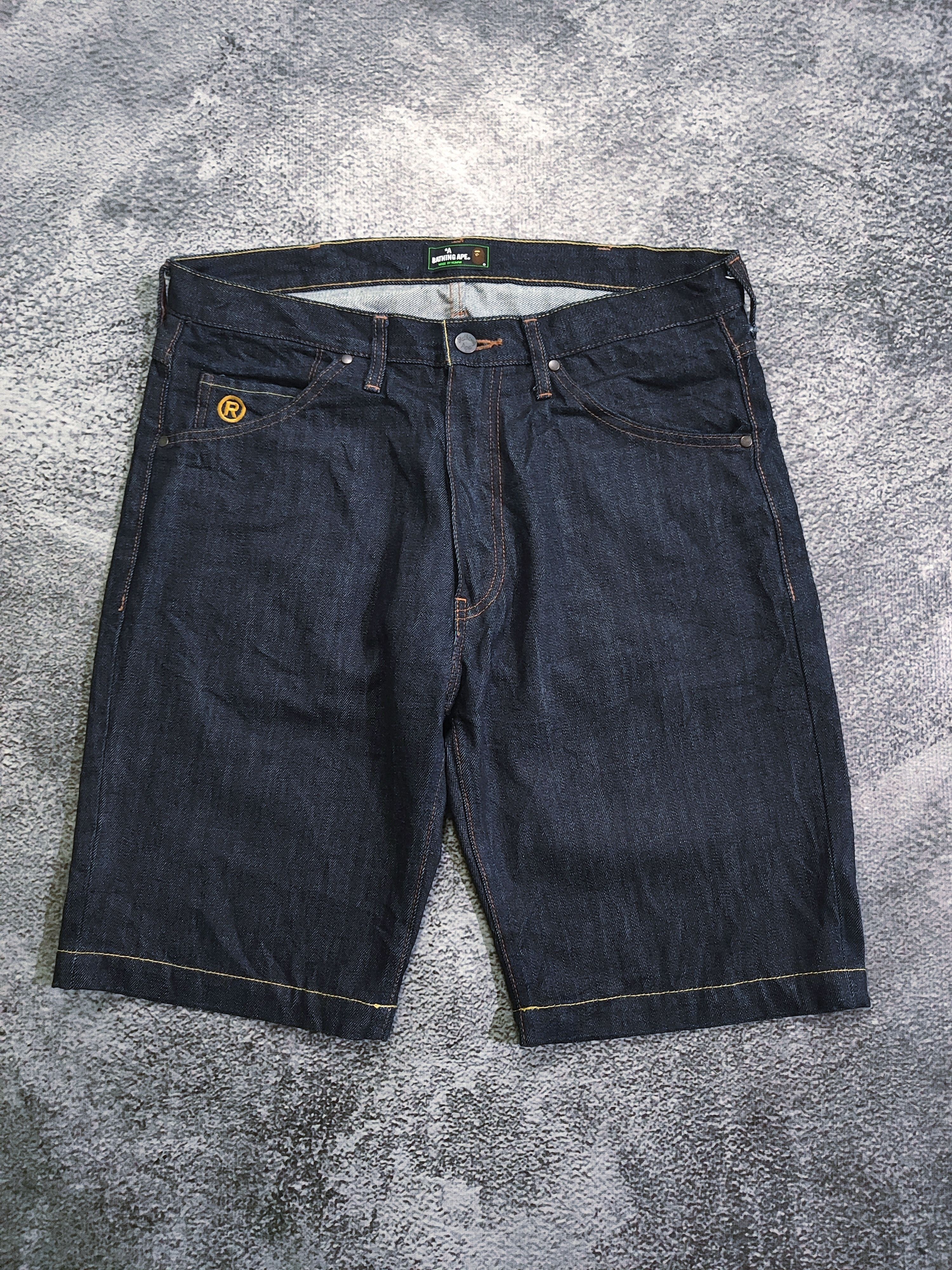 Bape Bape Logo Denim Shorts Size US 32 / EU 48 - 2 Thumbnail