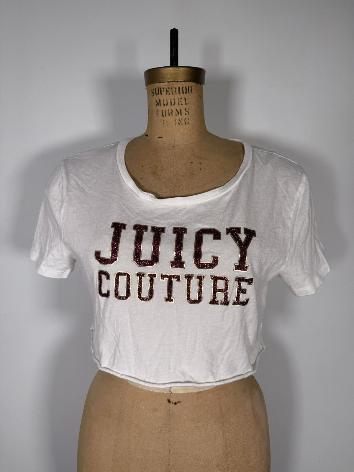 Juicy Couture Y2K Juicy Couture Glitter Front Logo Crop Top T-Shirt Size M / US 6-8 / IT 42-44 - 1 Thumbnail