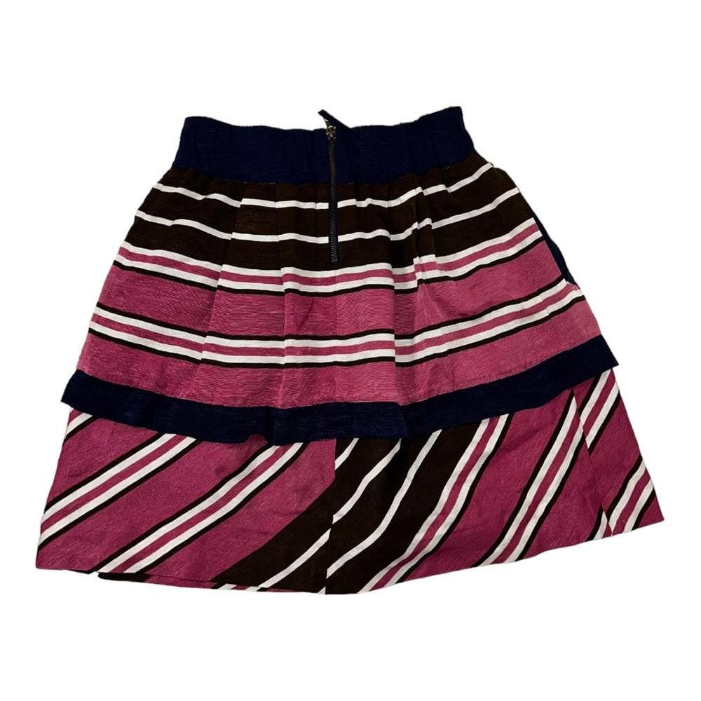 Designer Anthropologie l Maeve Striped Ruffle Skirt Size 0 Size 25" / US 0 / IT 36 - 3 Thumbnail