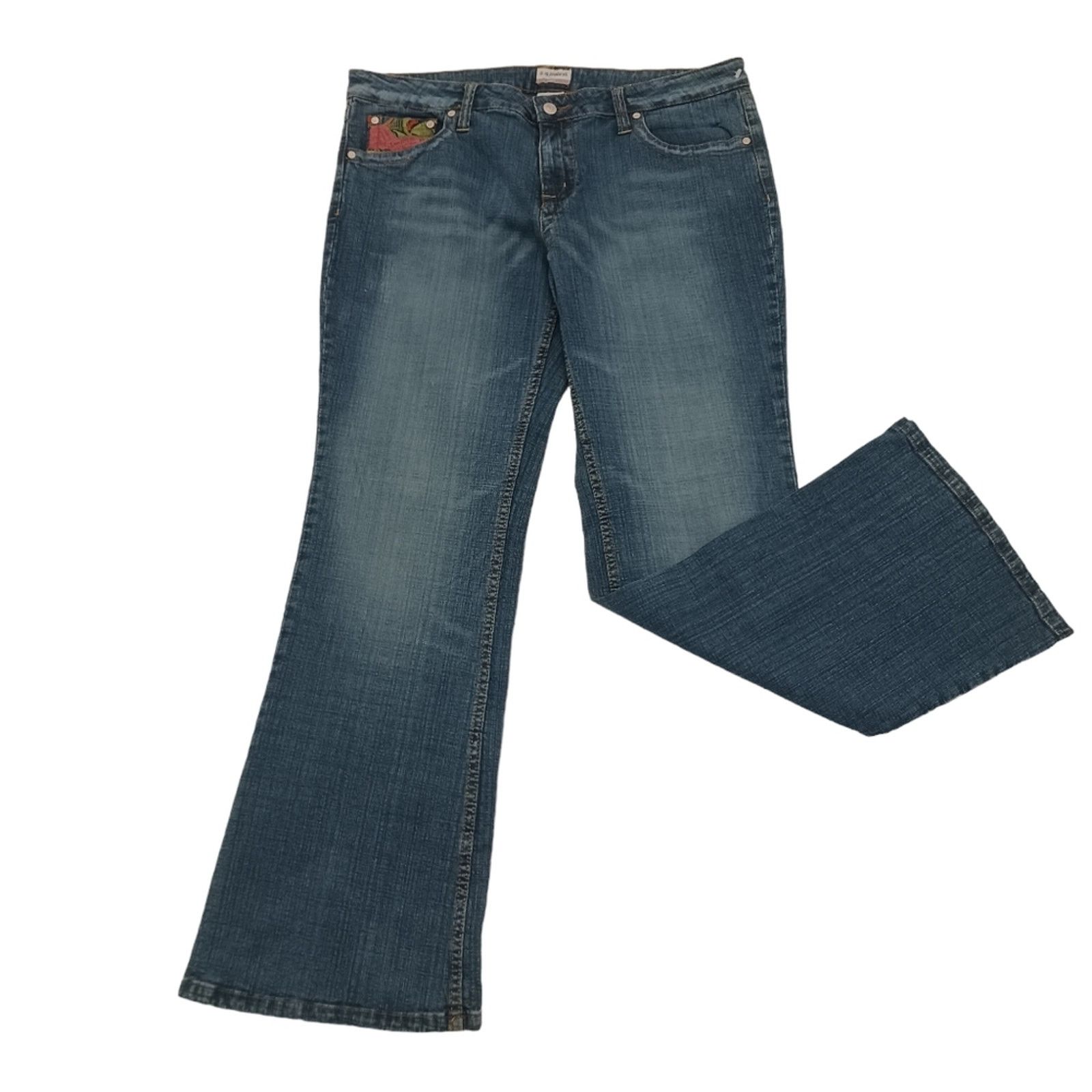 Other No Boundaries Jeans 36 W Blue EMBROIDERED Flare Boho Cottage Size 36" / US 14 / IT 50 - 3 Thumbnail