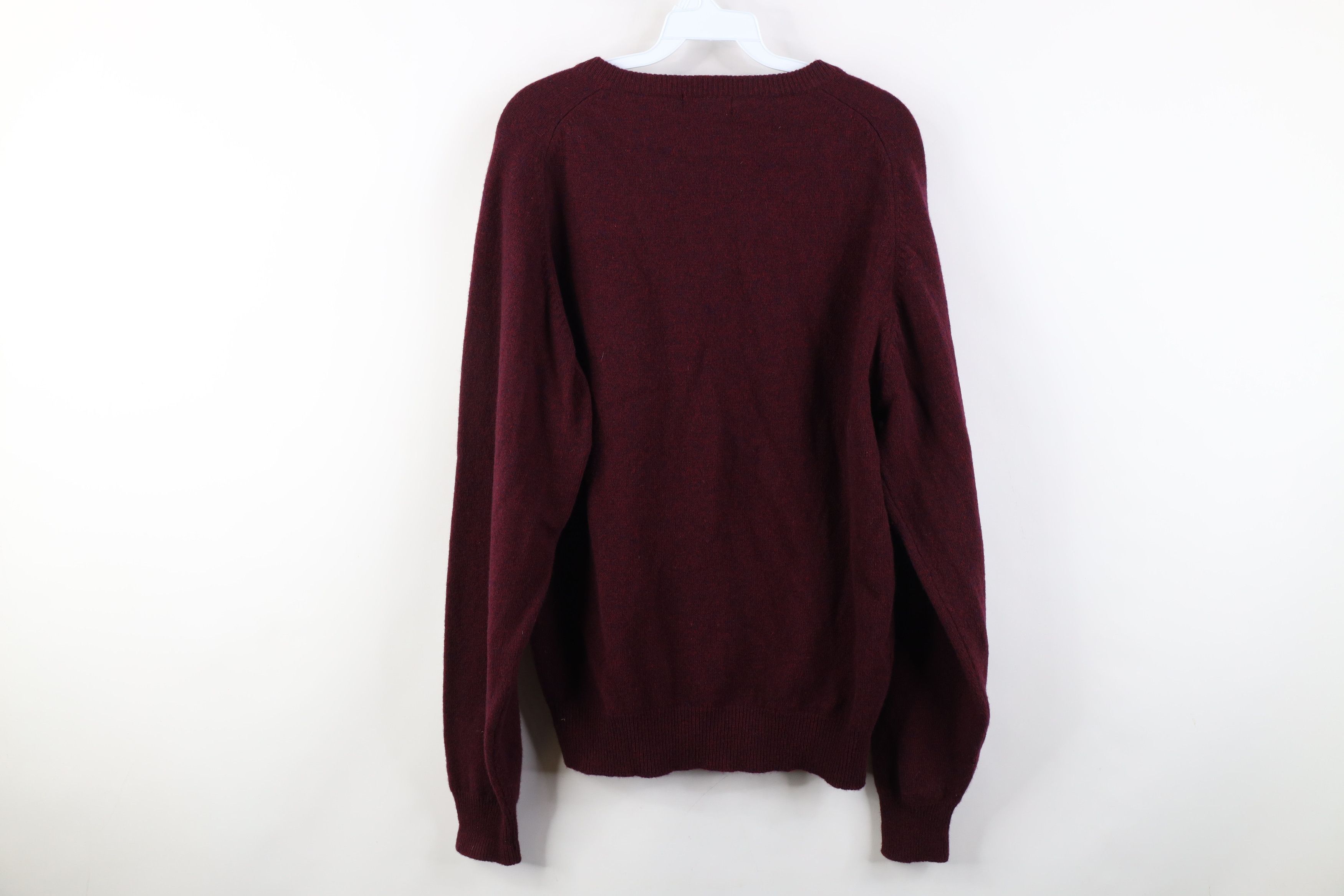 Vintage Vintage 90s Streetwear Lambswool V-Neck Sweater Heather Red Size US L / EU 52-54 / 3 - 7 Thumbnail