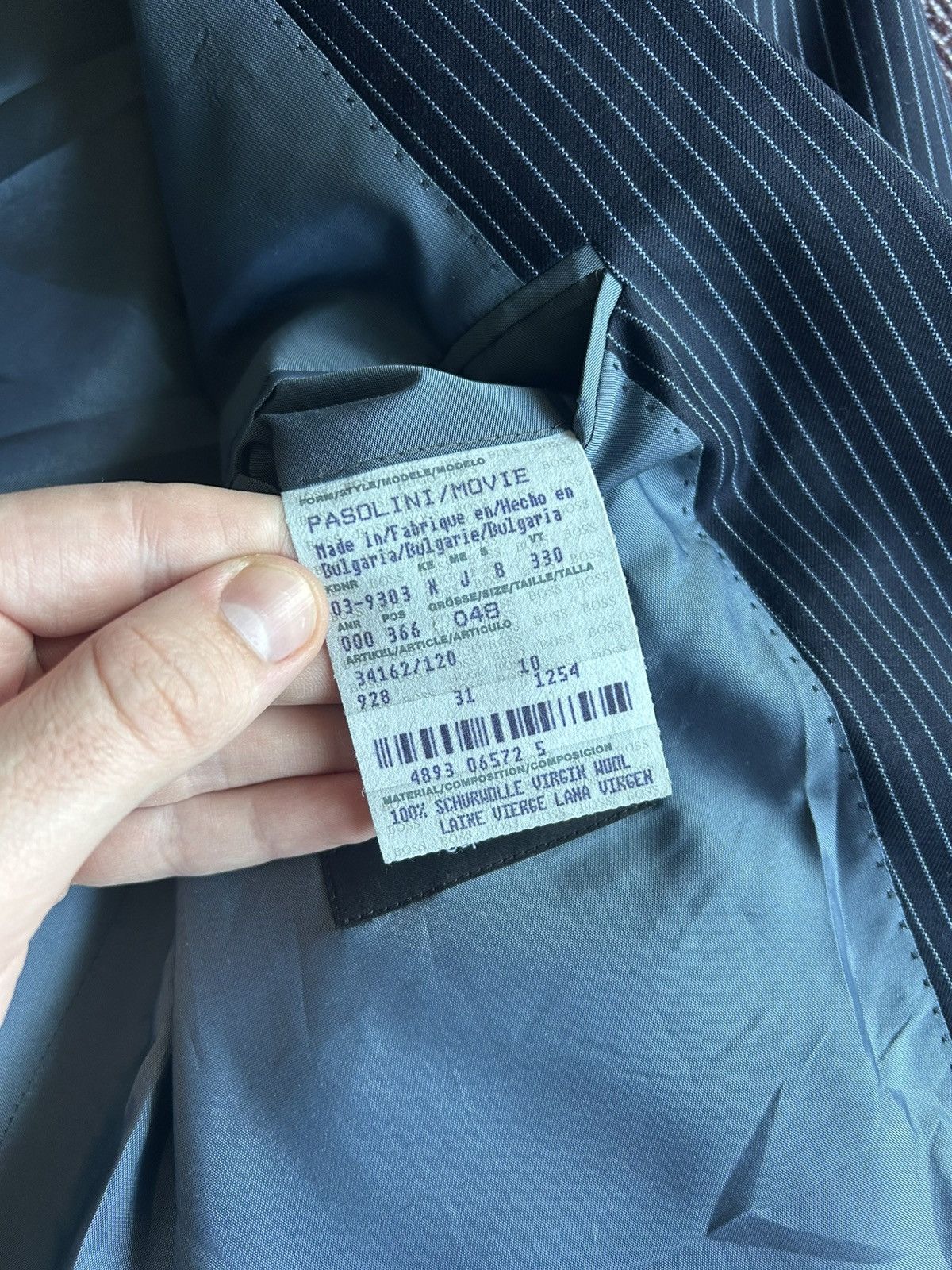 Hugo Boss Hugo Boss Striped Wool Suit Men’s Solid Style 48 Size Size 48R - 11 Thumbnail