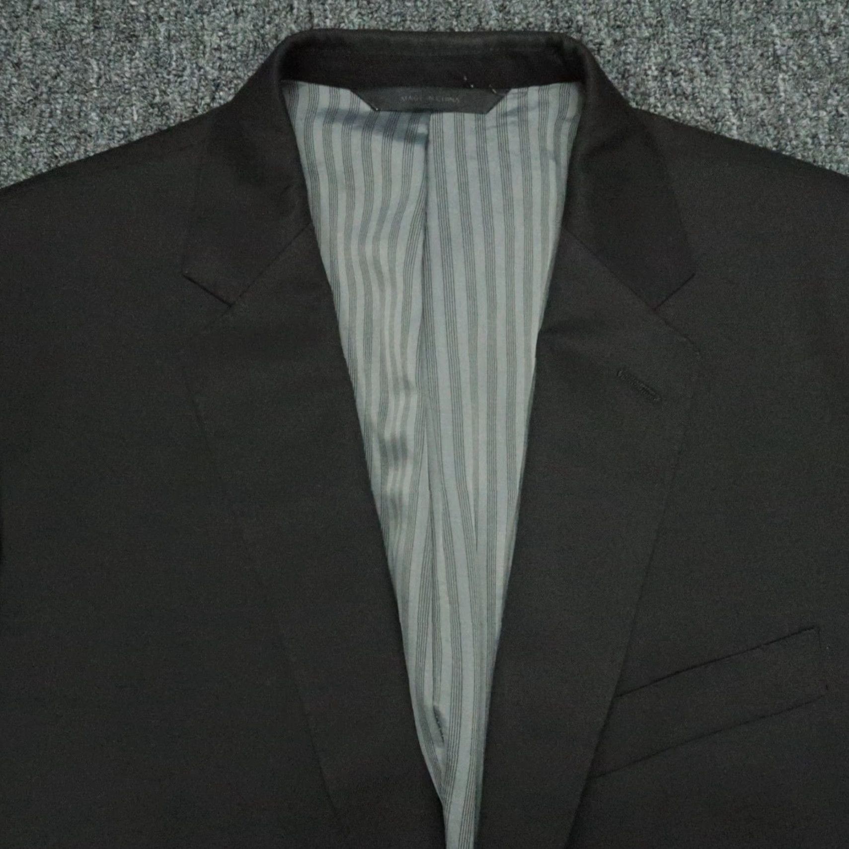 Banana Republic Banana Republic Blazer Mens Black 42L Wool Single-Breasted 2 Piece Notch Lapel Jacket Coat Dress Smart Casual Wedding 42 Mens Regular Wool Blazer Size 42R - 2 Thumbnail