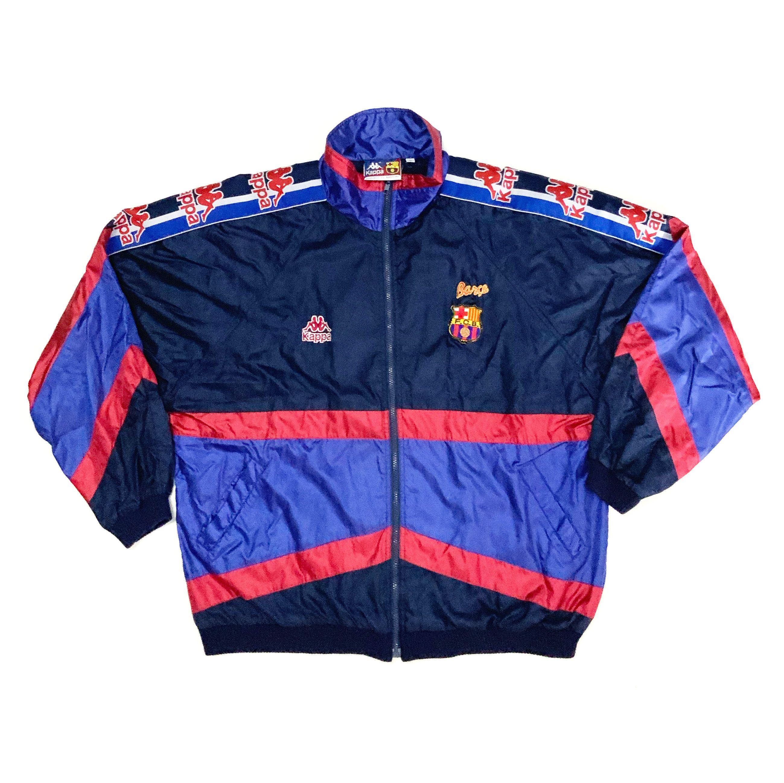 image of Kappa Vintage Fc Barcelona Training Jacket 1995-97 in Navy, Men's (Size XL)