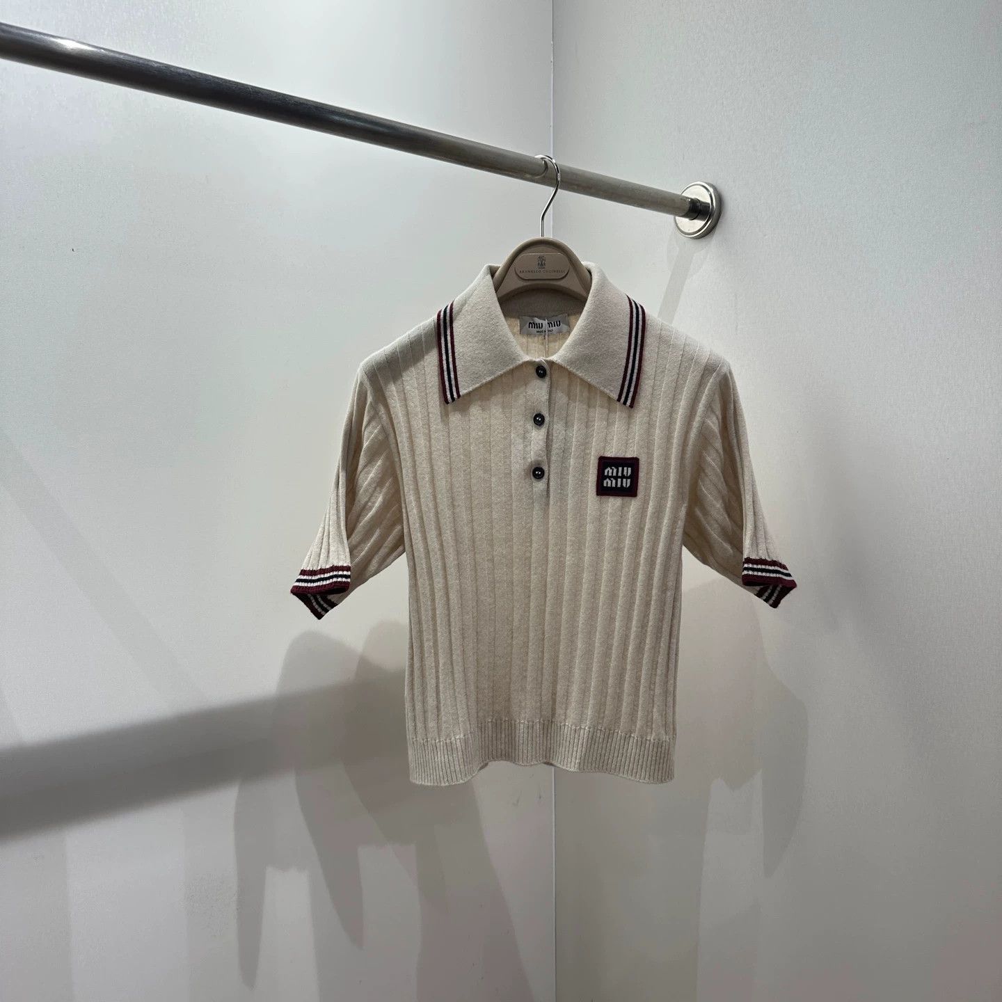 Miu Miu MIU MIU mar05 cashmere logo letter Polo 38 Size XS / US 0-2 / IT 36-38 - 1 Thumbnail