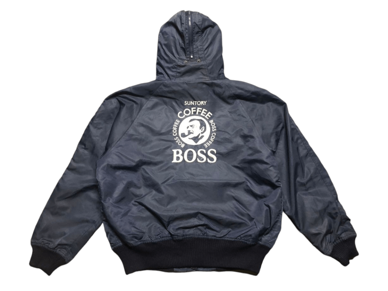 Vintage Vintage Suntory Boss Coffee Bomber jacket Raccoon Fur Hoodie Size US XL / EU 56 / 4 - 1 Thumbnail