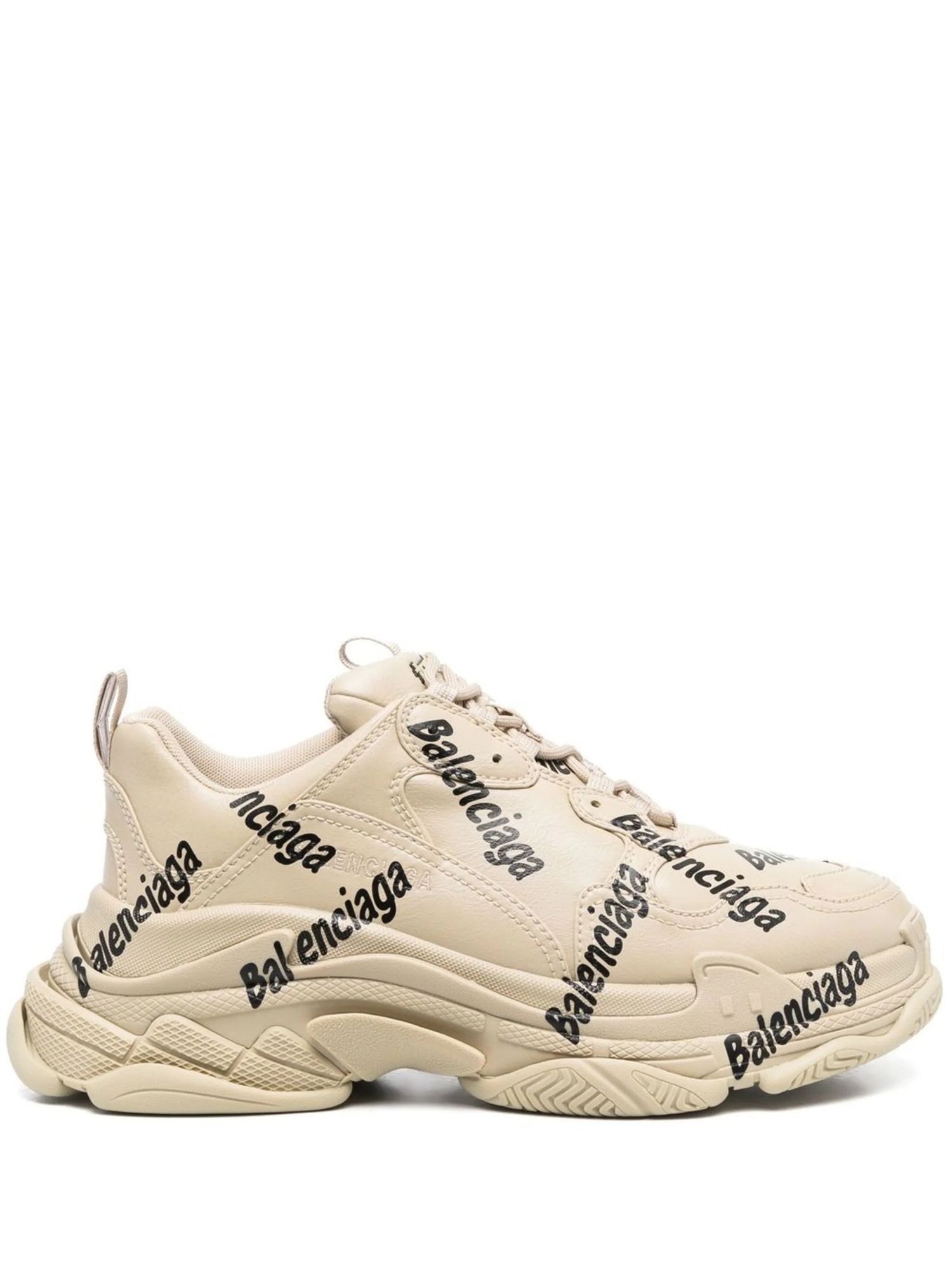 triple s logotype sneaker beige