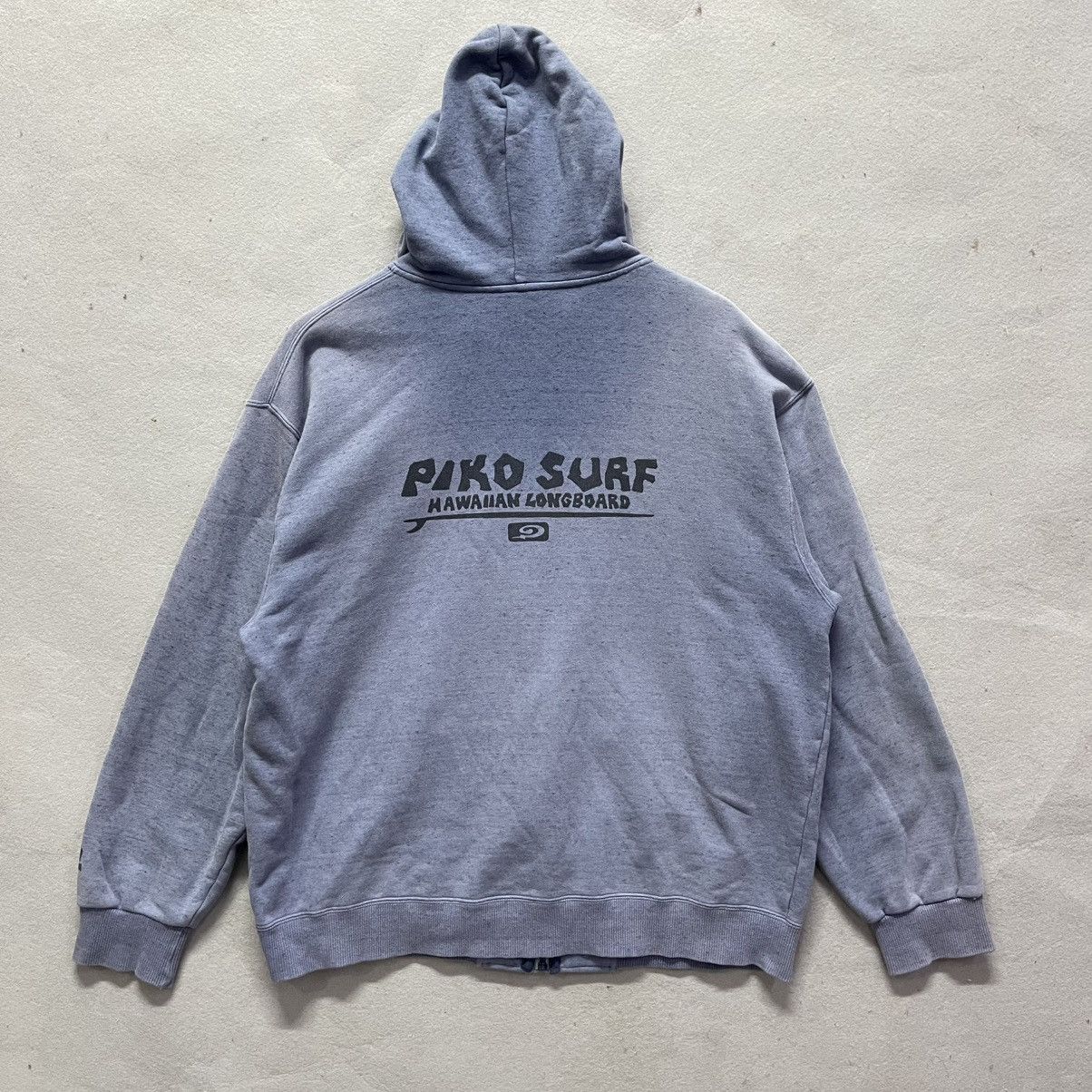 Vintage Vintage Piko Surf Hawaiian Longboard Zip Hoodie Washed Blue Size US L / EU 52-54 / 3 - 1 Thumbnail